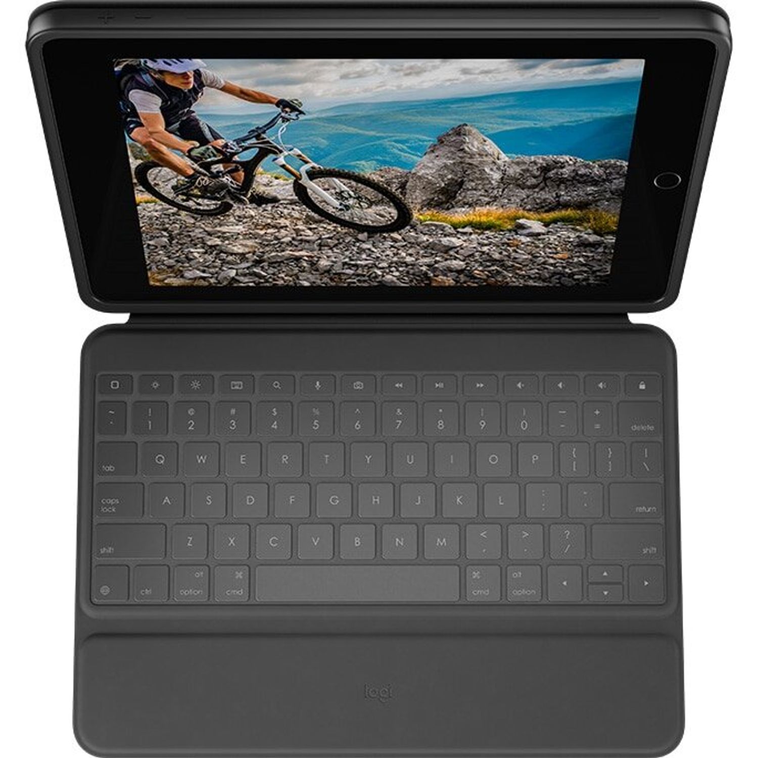 Husa cu tastatura Logitech Rugged Folio pentru iPad (7th gen), Black fotografia produsului