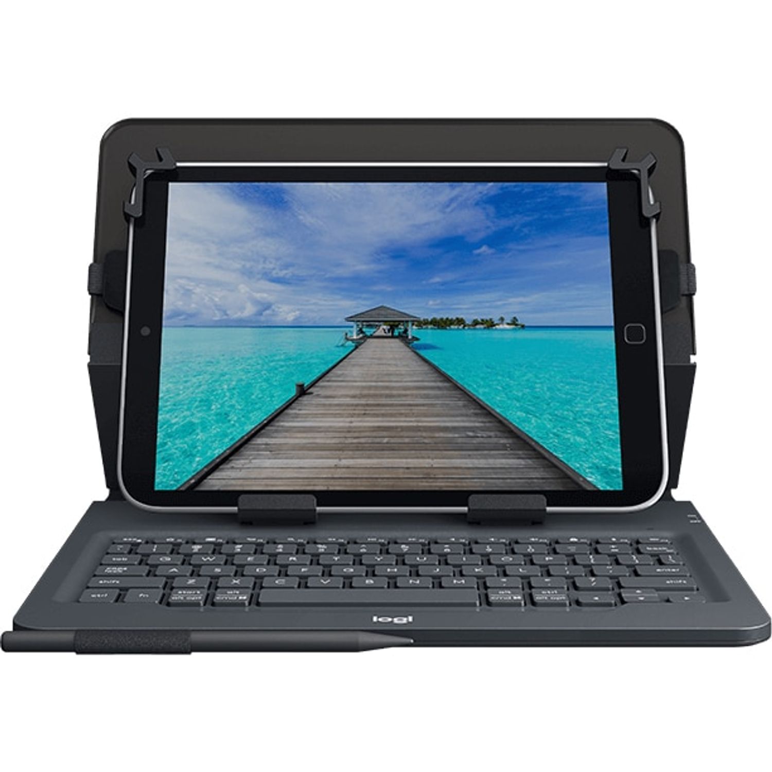 Husa de protectie Logitech Universal Folio, Tastatura bluetooth, Tablete 9 -10 inch, Black fotografia produsului View 4 L