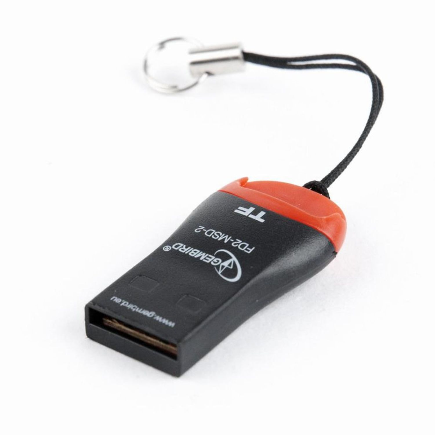 Cititor card microSD, Gembird, interfata USB 20, transfer maxim 25 MBps, negru cu rosu fotografia produsului View 3 L