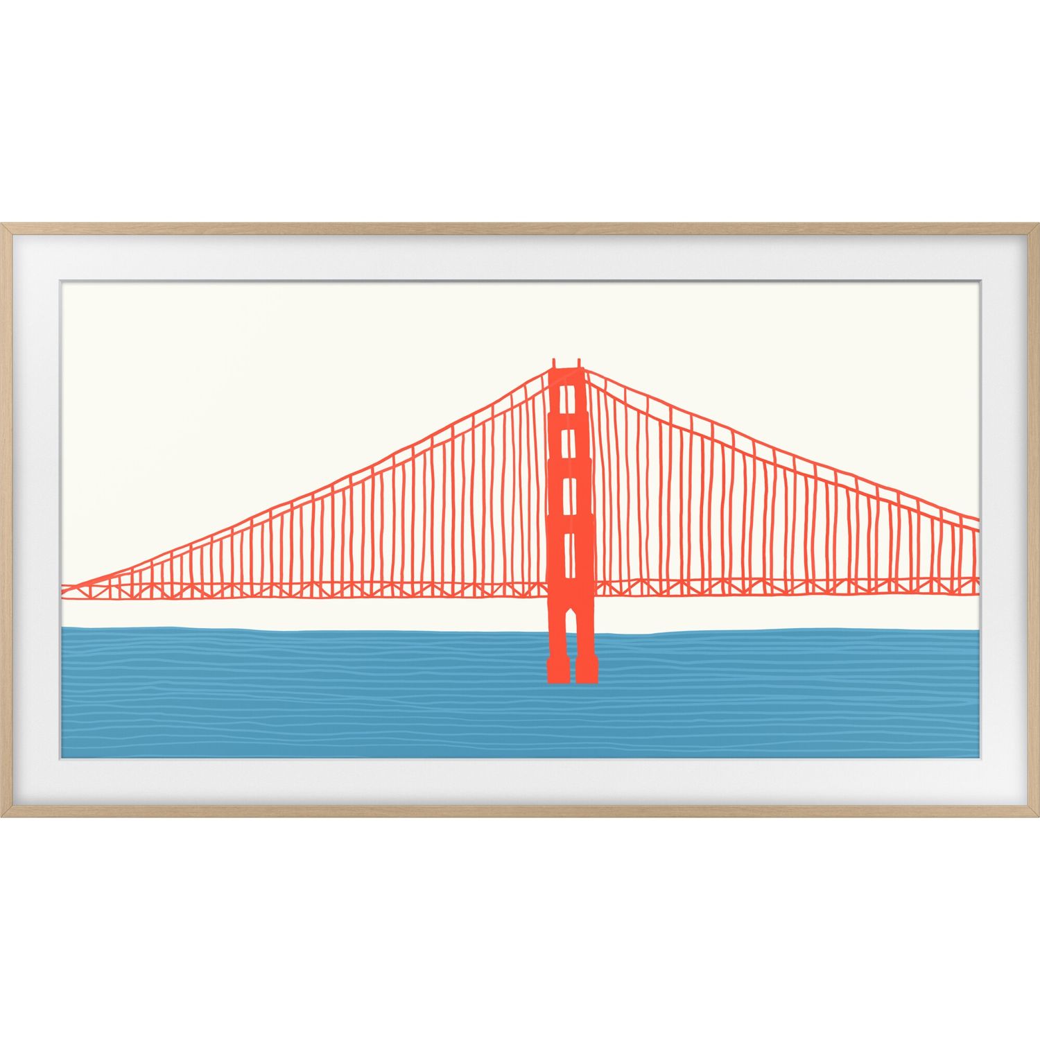 Rama stil modern pentru TV Samsung, Bej, The Frame 55LS03A model 2021 fotografia produsului View 2 L