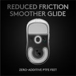 Mouse gaming wireless Logitech Pro X Superlight, ultrausor 63g, senzor LightSpeed Hero 25K DPI, Alb fotografia produsului View 4 S