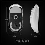 Mouse gaming wireless Logitech Pro X Superlight, ultrausor 63g, senzor LightSpeed Hero 25K DPI, Alb fotografia produsului View 8 S