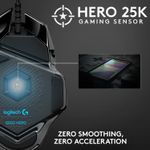 Mouse gaming Logitech G502 Hero 25K DPI, Negru fotografia produsului View 3 S