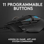 Mouse gaming Logitech G502 Hero 25K DPI, Negru fotografia produsului View 4 S