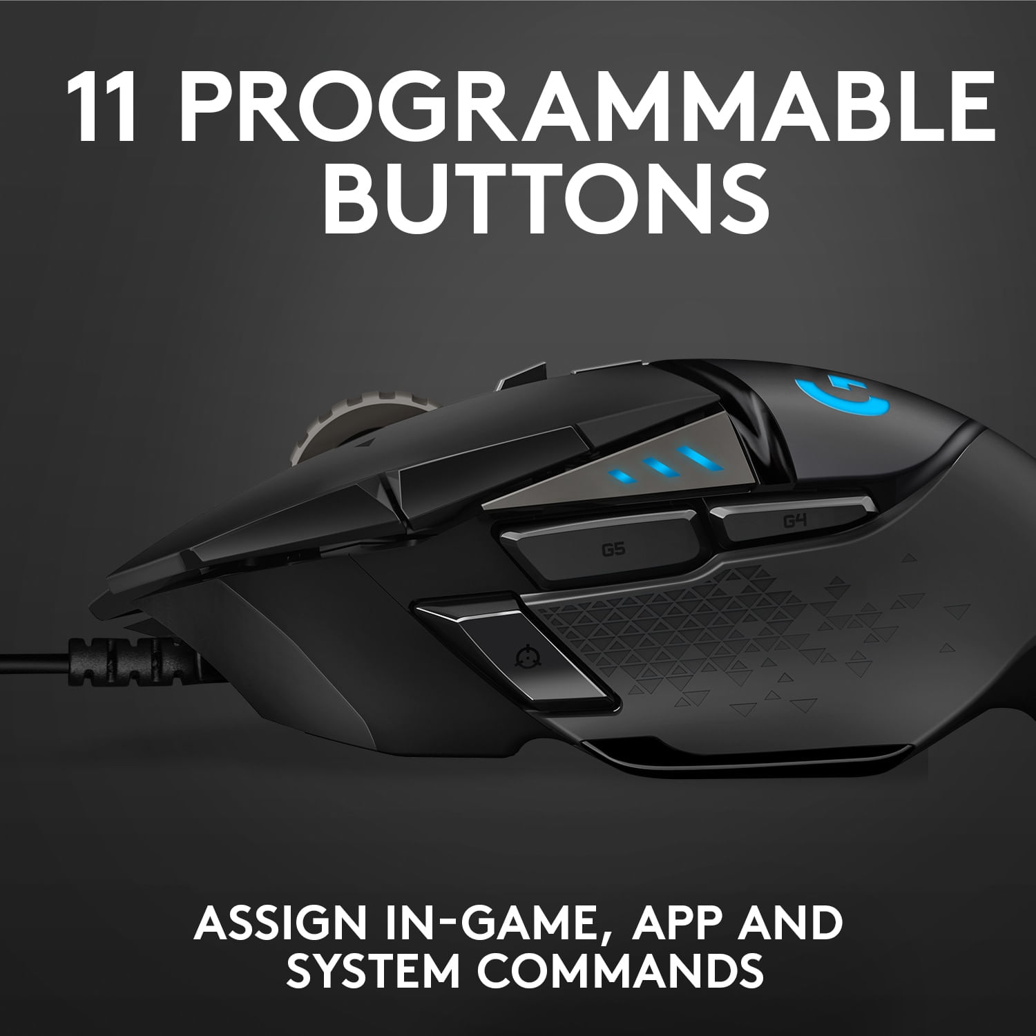 Mouse gaming Logitech G502 Hero 25K DPI, Negru fotografia produsului View 4 L