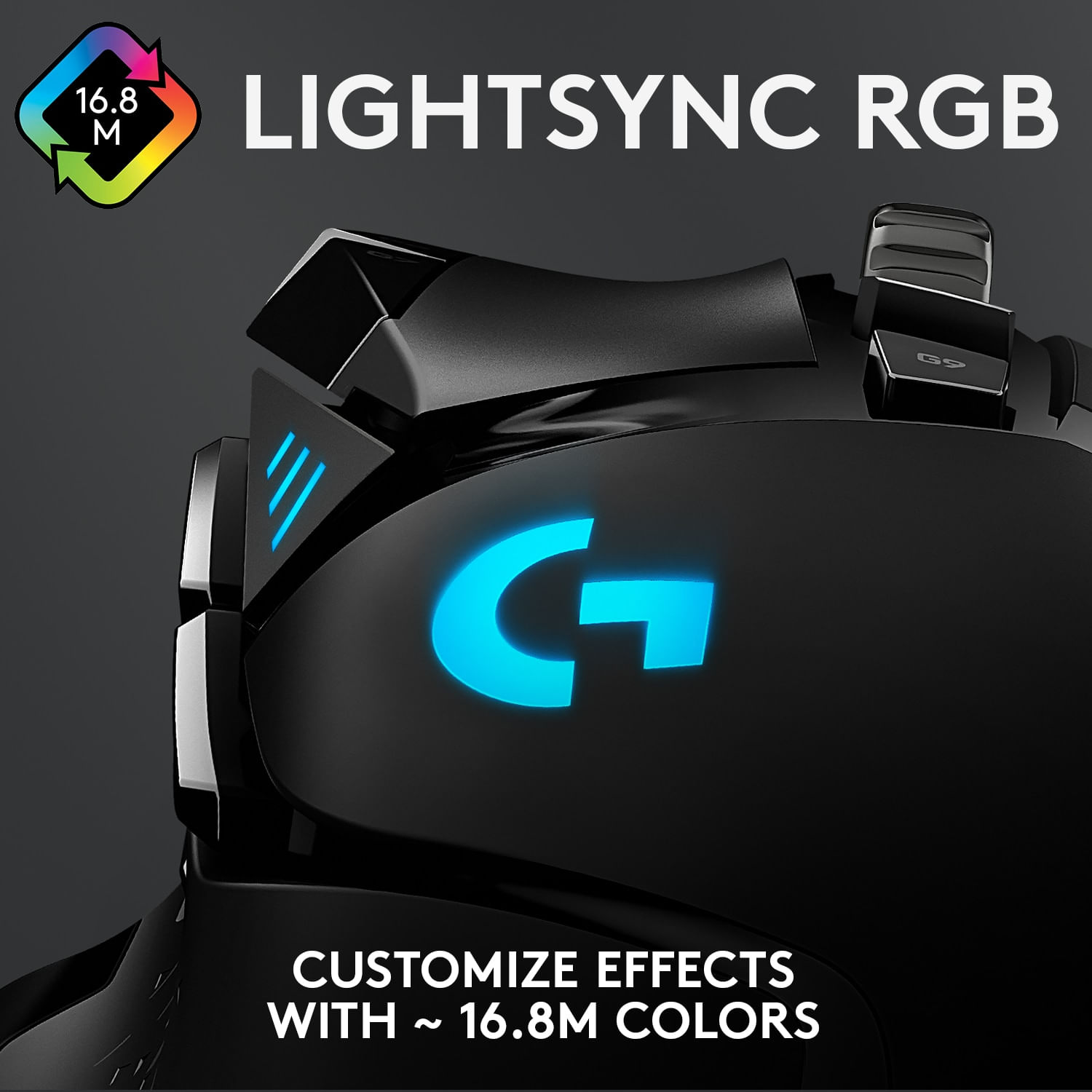 Mouse gaming Logitech G502 Hero 25K DPI, Negru fotografia produsului View 6 L