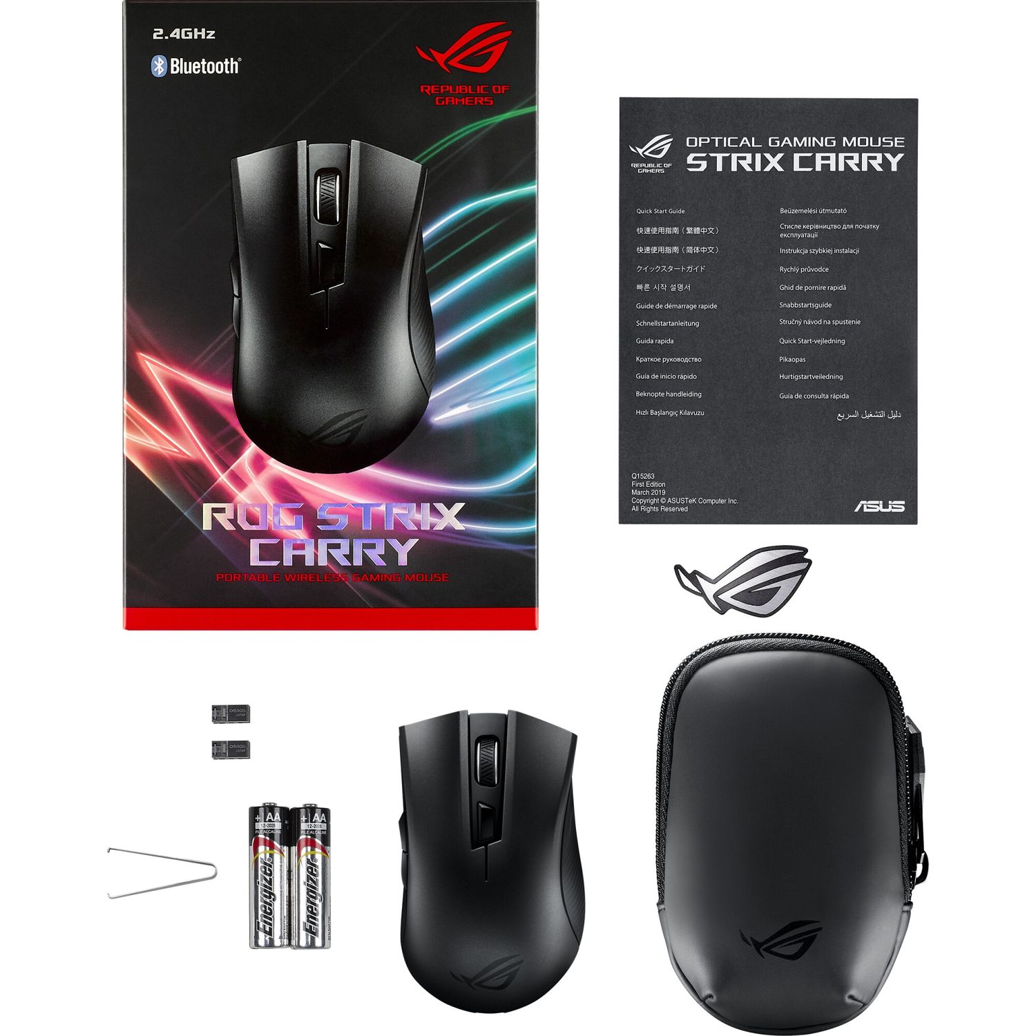 Mouse gaming wireless ASUS ROG Strix Carry, switch-uri Omron, 7200 dpi, 6 butoane fotografia produsului View 6 L