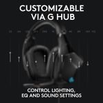 Casti gaming Logitech G635 RGB Lightsync, surround 71, multiplatforma, Negru fotografia produsului View 4 S