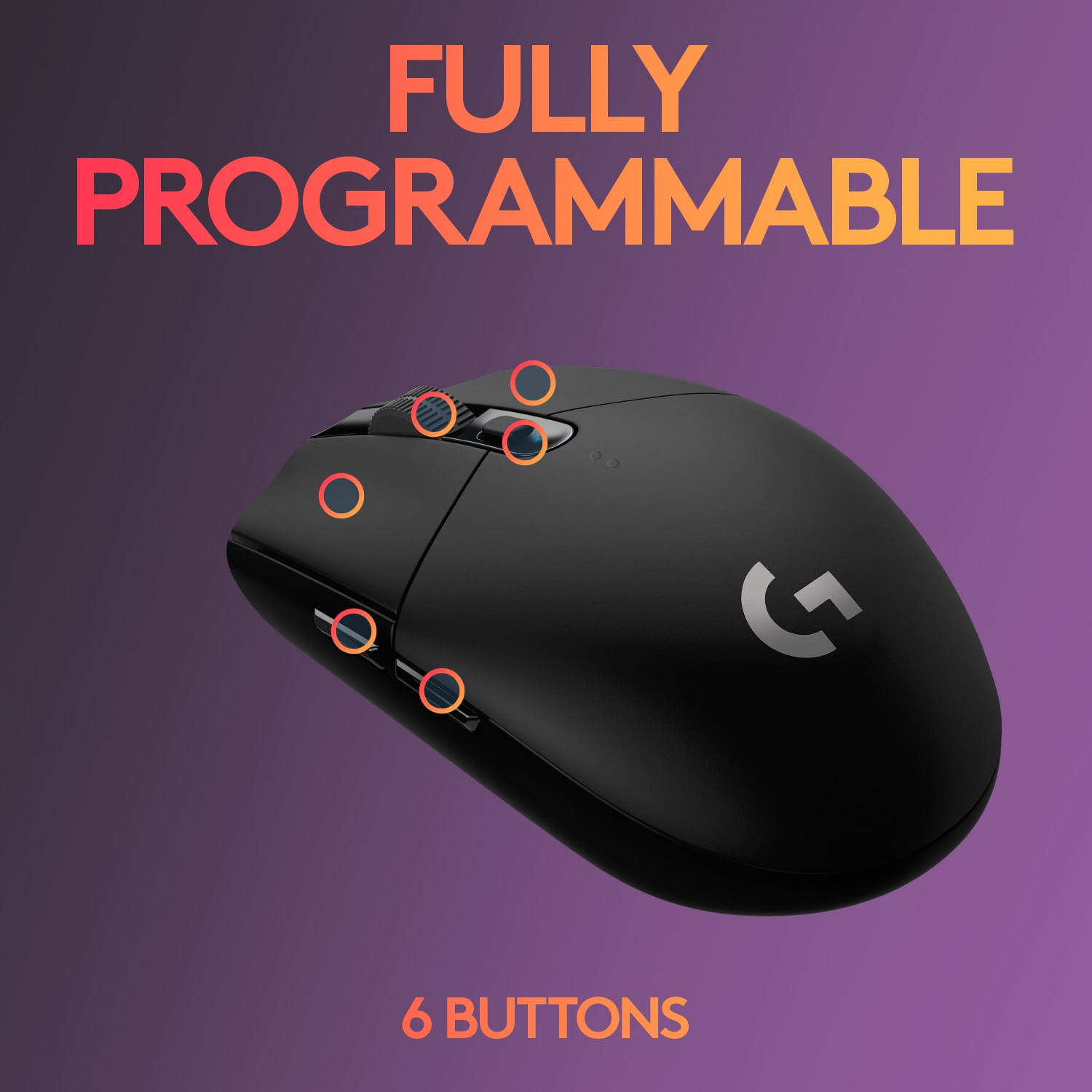 Mouse gaming wireless Logitech G305 LightSpeed Hero 12K DPI, Negru fotografia produsului View 15 L