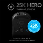 Mouse gaming wireless Logitech G PRO LightSpeed Hero 16K DPI, Negru fotografia produsului View 3 S