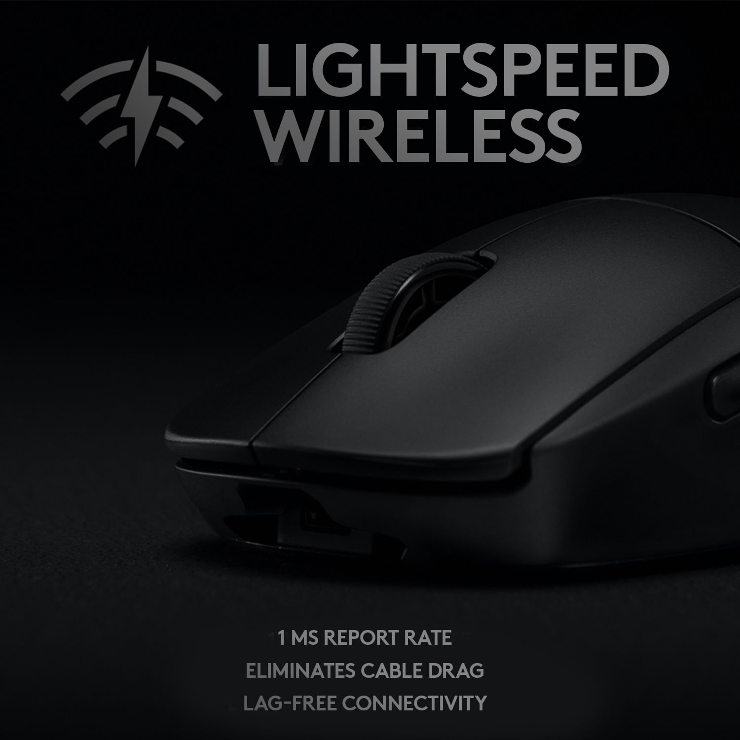 Mouse gaming wireless Logitech G PRO LightSpeed Hero 16K DPI, Negru fotografia produsului View 4 L