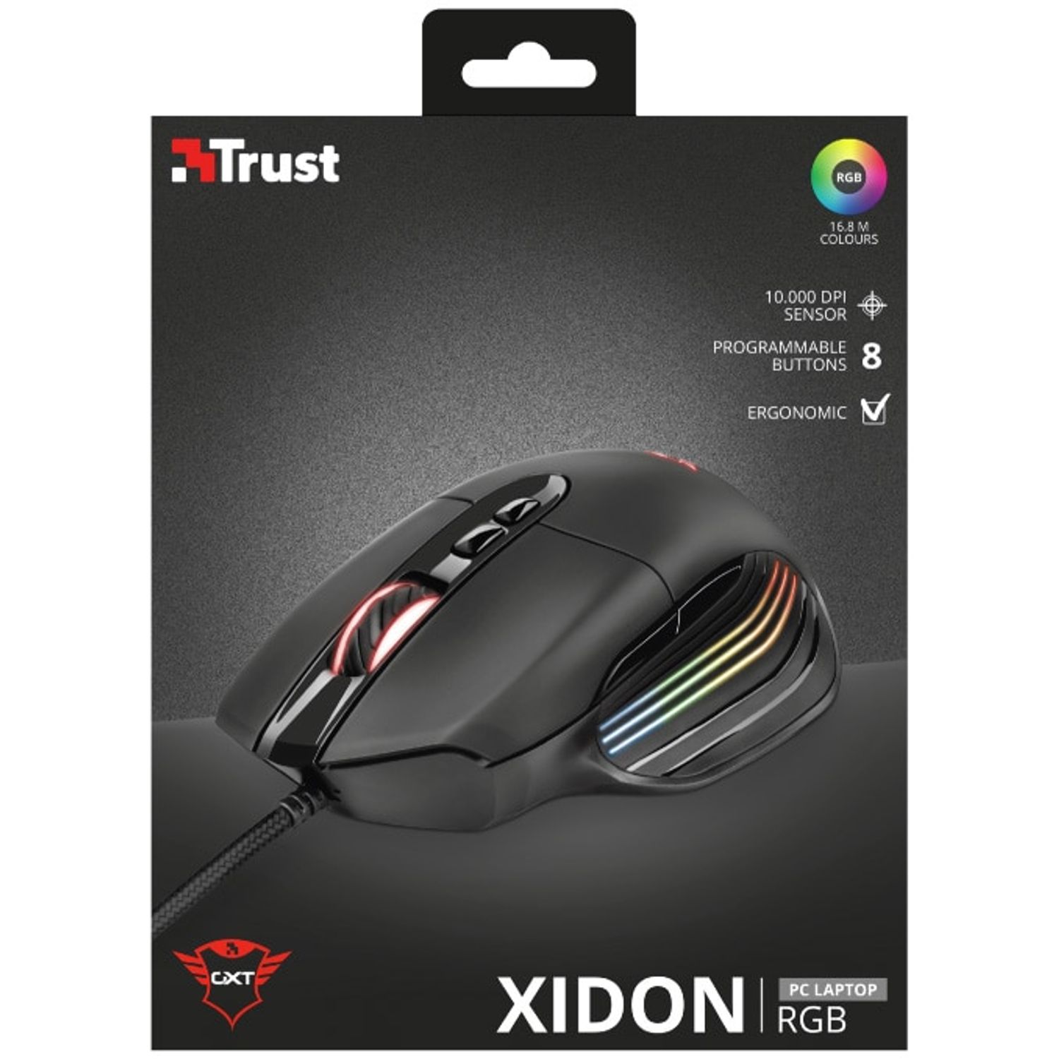 Mouse gaming Trust GXT 940 Xidon, ergonomic, software programare, iluminare RGB fotografia produsului View 7 L