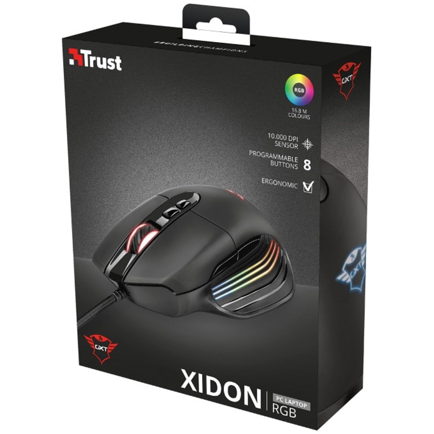 Mouse gaming Trust GXT 940 Xidon, ergonomic, software programare, iluminare RGB fotografia produsului View 6 L