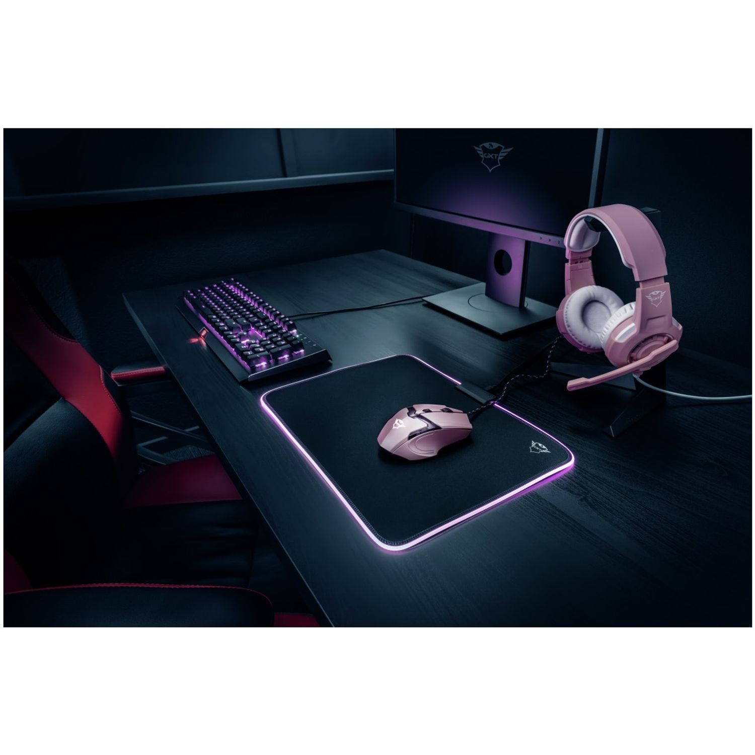 Mouse gaming Trust GXT 101D Gav, Roz fotografia produsului View 5 L