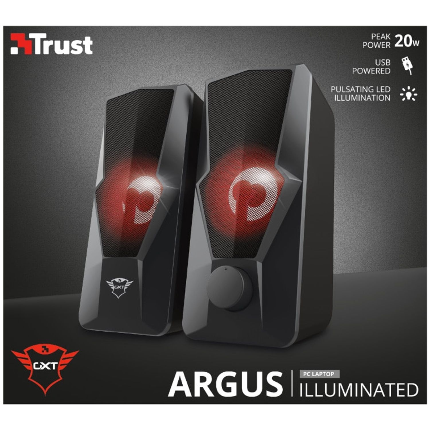 Boxe gaming Trust GXT 610 Argus, 20, iluminare rosu fotografia produsului View 6 L