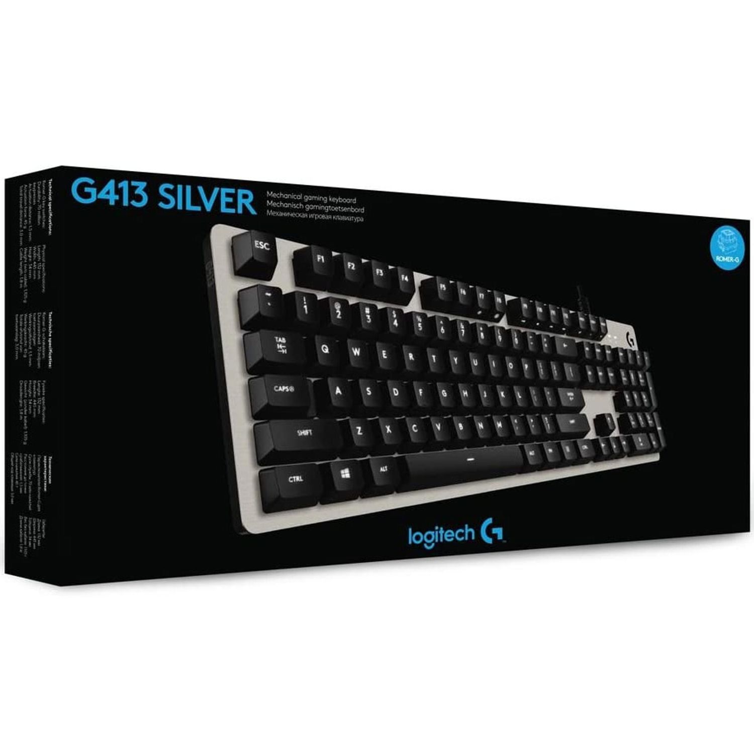Tastatura gaming mecanica Logitech G413 Backlit, silver fotografia produsului View 5 L