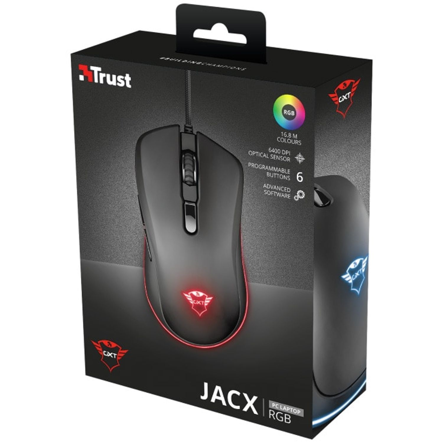 Mouse gaming Trust Jacx GXT 930, Iluminare RGB, Negru fotografia produsului View 4 L