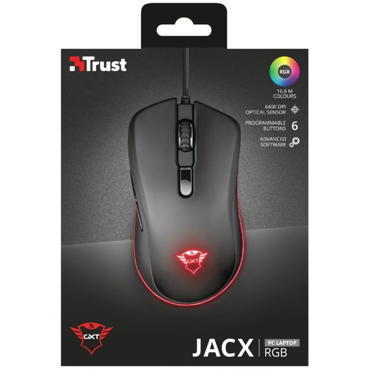 Mouse gaming Trust Jacx GXT 930, Iluminare RGB, Negru fotografia produsului View 5 L