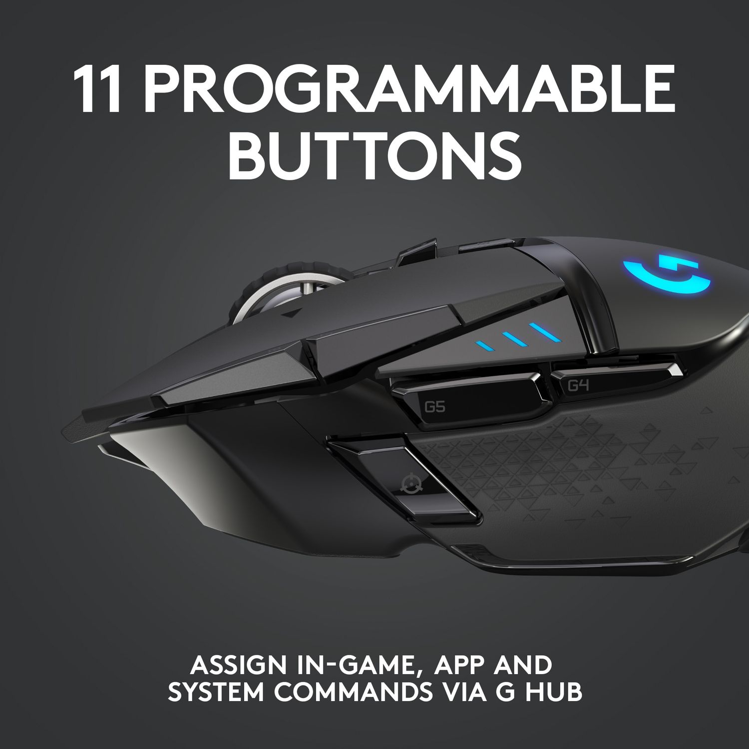 Mouse gaming wireless Logitech G502 LightSpeed Hero 25K DPI, Negru fotografia produsului View 5 L