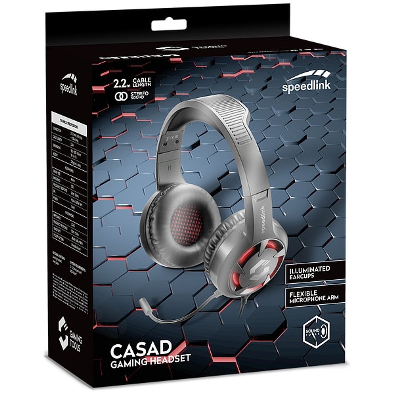 Casti gaming Speedlink, CASAD, PC, Negru fotografia produsului View 3 L