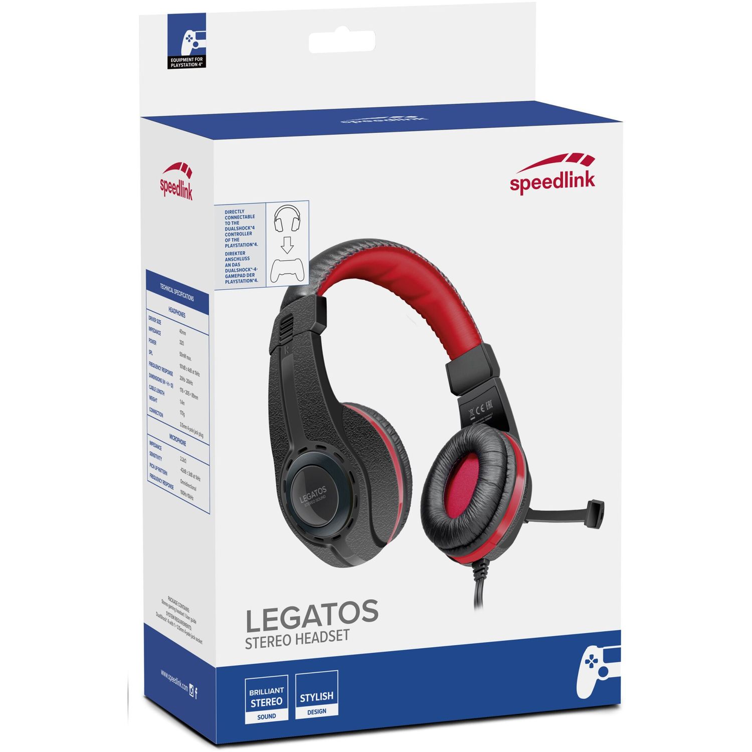 Casti gaming Speedlink LEGATOS, PC/PS5/PS4/Xbox, Negru fotografia produsului View 4 L