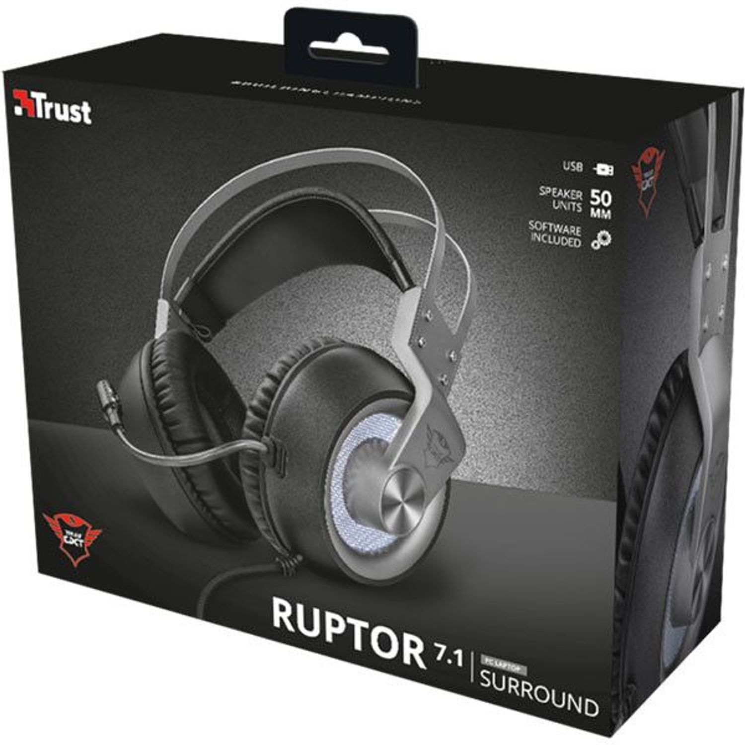 Casti gaming Trust GXT 4376 Ruptor 71, Negru fotografia produsului View 5 L