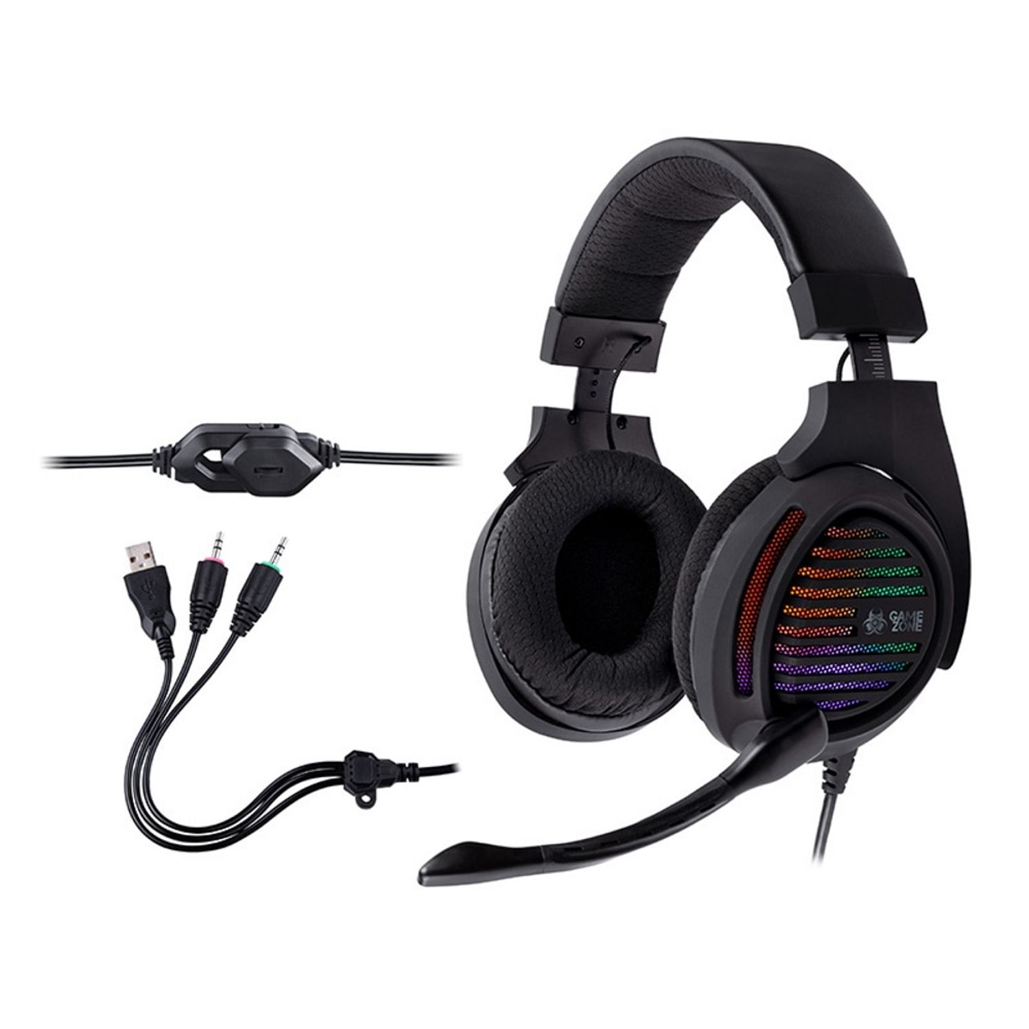 Casti gaming Tracer Gamezone Aligator Rainbow, Negru fotografia produsului