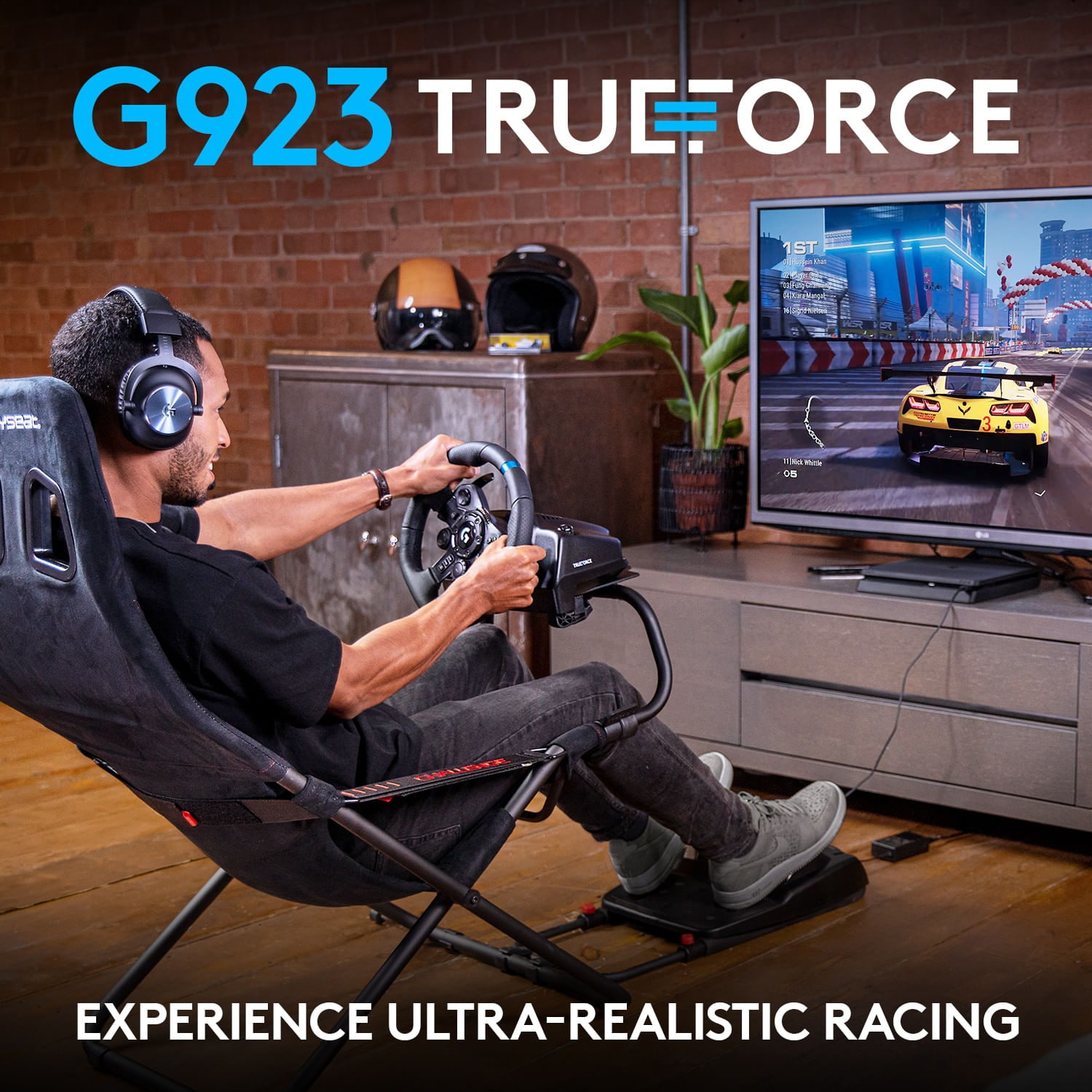 Volan Logitech G923 TRUEFORCE Sim pentru Playstation 4, PlayStation 5 si PC fotografia produsului View 2 L