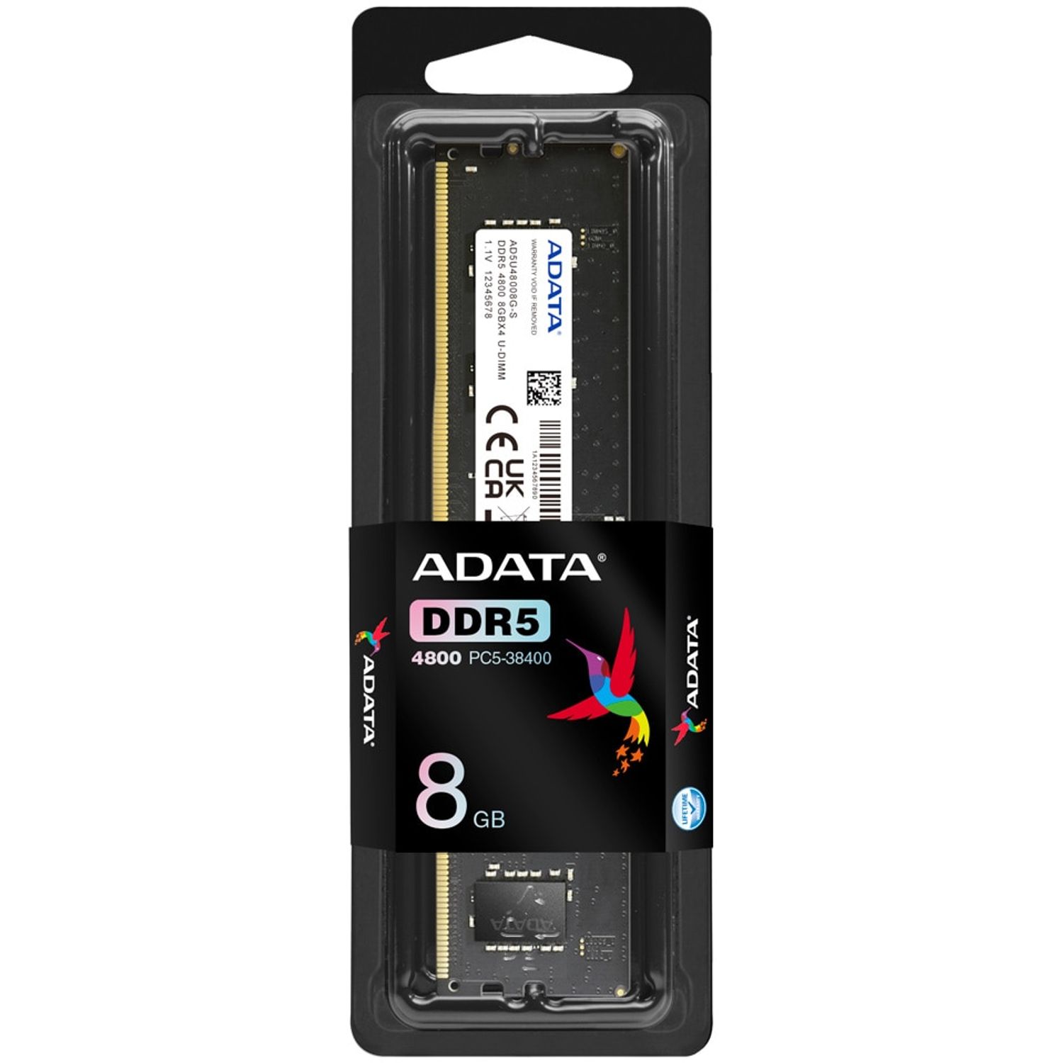 Memorie ADATA U-DIMM, 8GB DDR5, 4800MHz CL40 fotografia produsului View 3 L