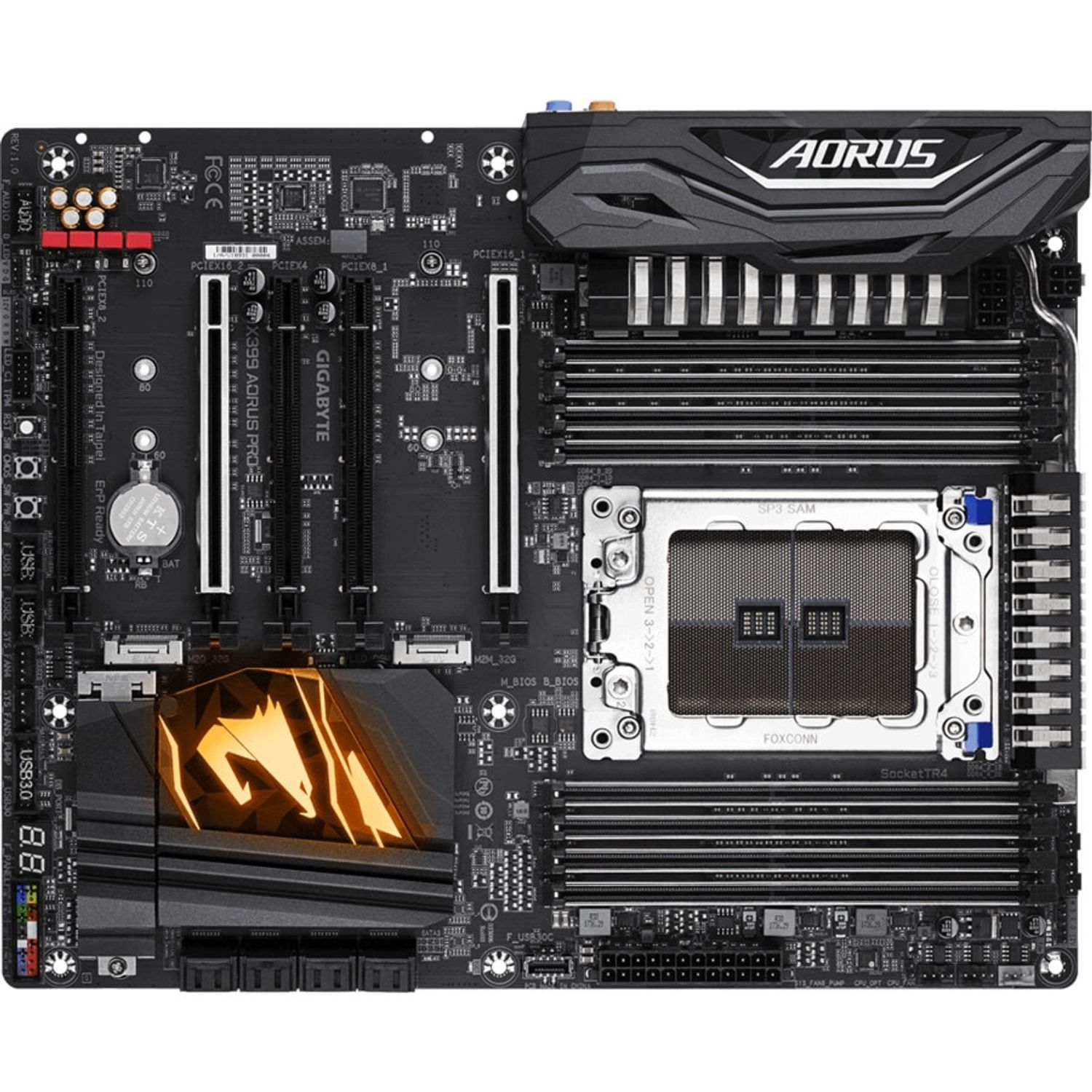 Placa de baza Gigabyte X399 Aorus Pro, Socket TR4 (4719331804695) fotografia produsului View 2 L