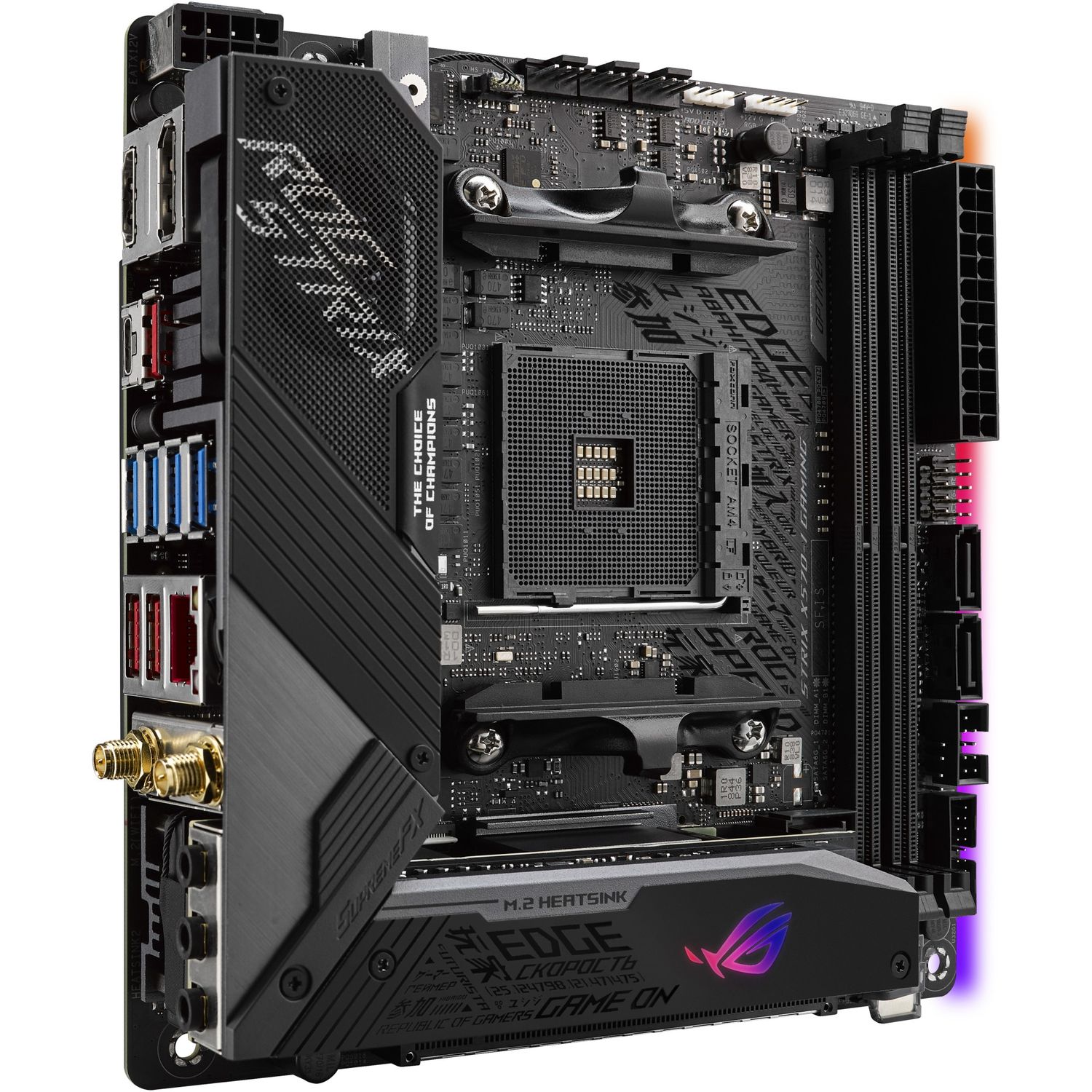 Placa de baza Asus ROG Strix X570-I Gaming, Socket AM4 (4718017487597) fotografia produsului View 2 L
