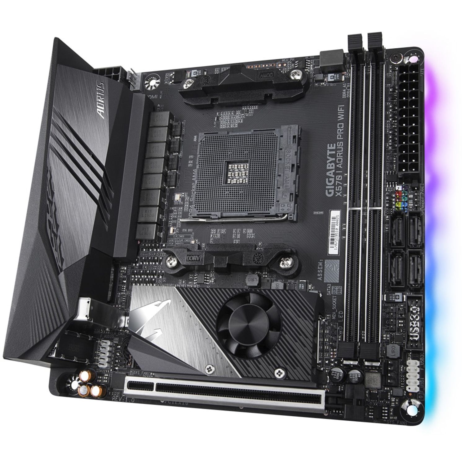 Placa de baza Gigabyte X570 I Aorus Pro Wi-fi, Socket AM4 (4719331806408) fotografia produsului View 4 L