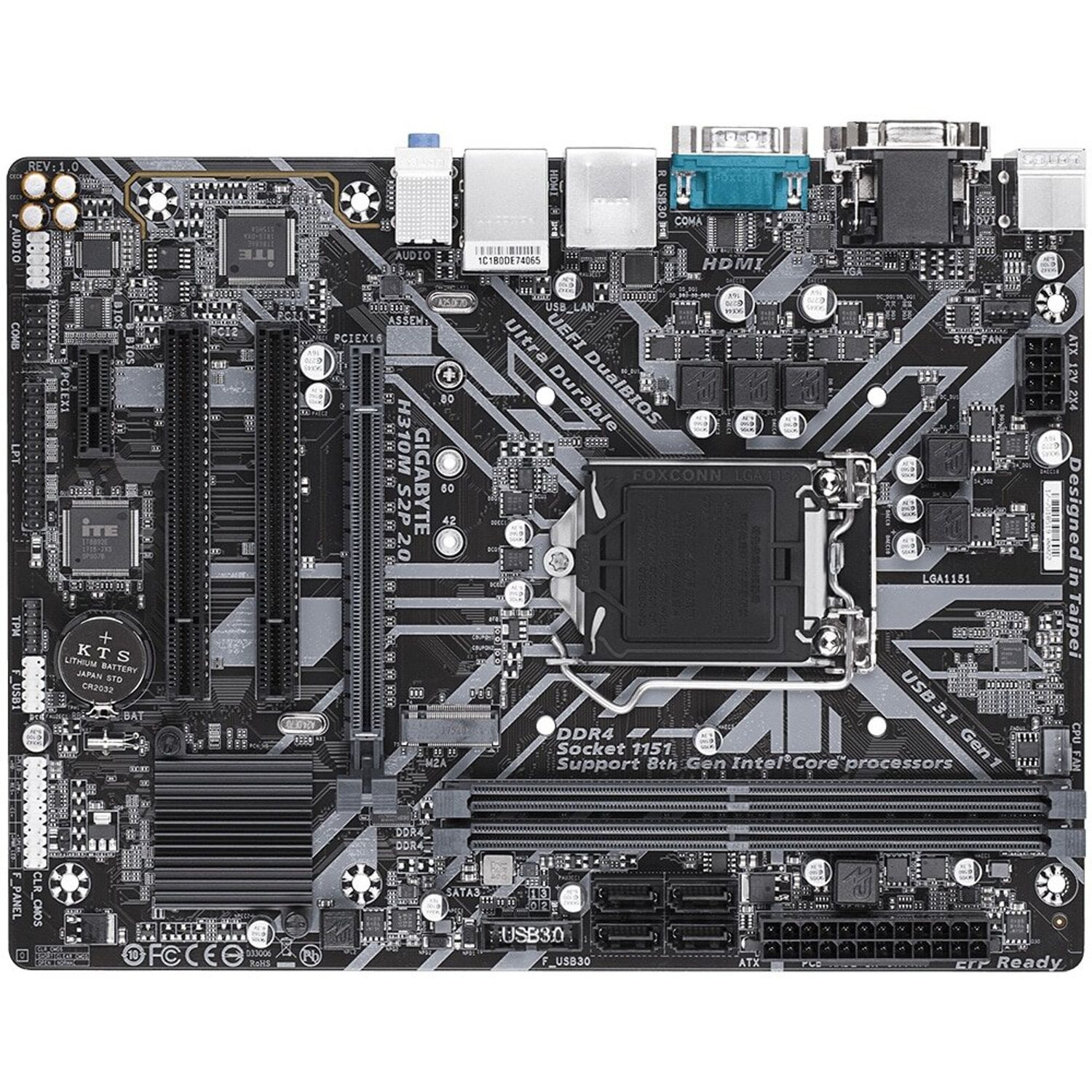 Placa de baza Gigabyte H310M S2P 20, Socket 1151 (4719331803414) fotografia produsului