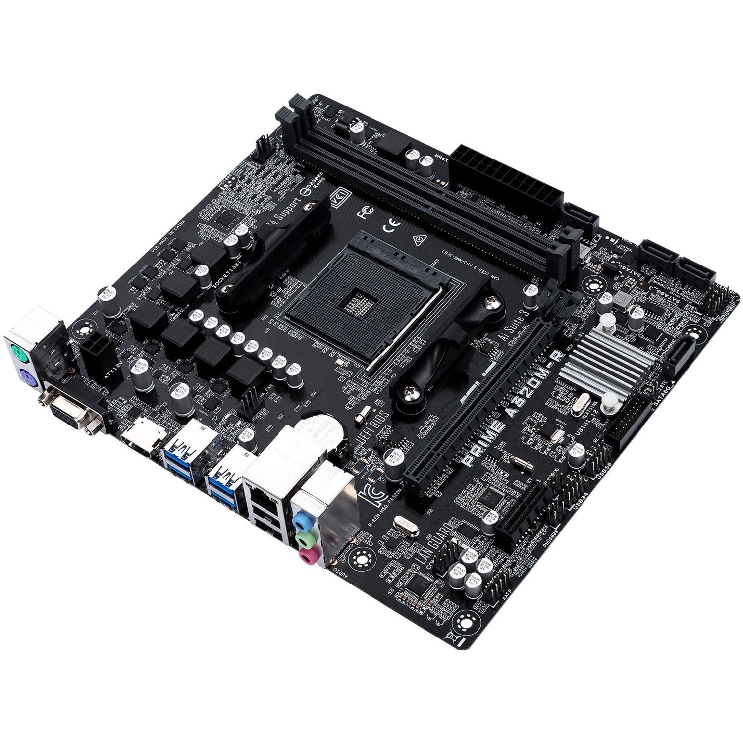 Placa de baza Asus Prime A320M-R-SI, Socket AM4 (4712900986068) fotografia produsului View 2 L