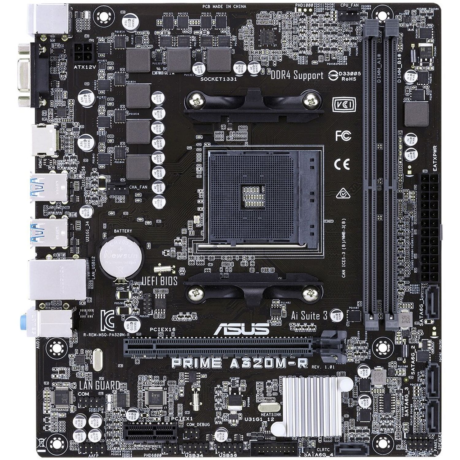 Placa de baza Asus Prime A320M-R-SI, Socket AM4 (4712900986068) fotografia produsului