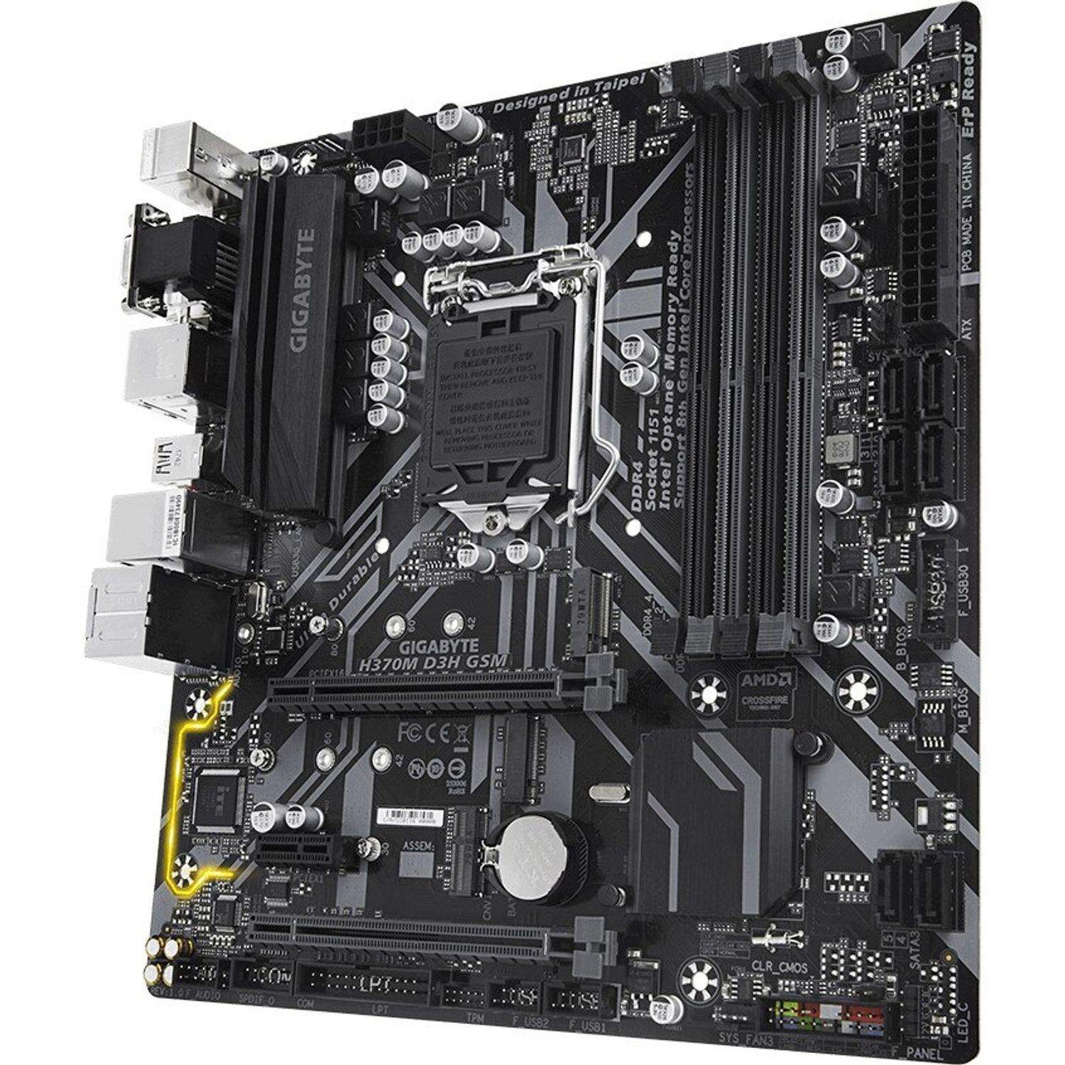 Placa de baza Gigabyte H370M D3H GSM, Socket 1151 (4719331803551) fotografia produsului View 2 L