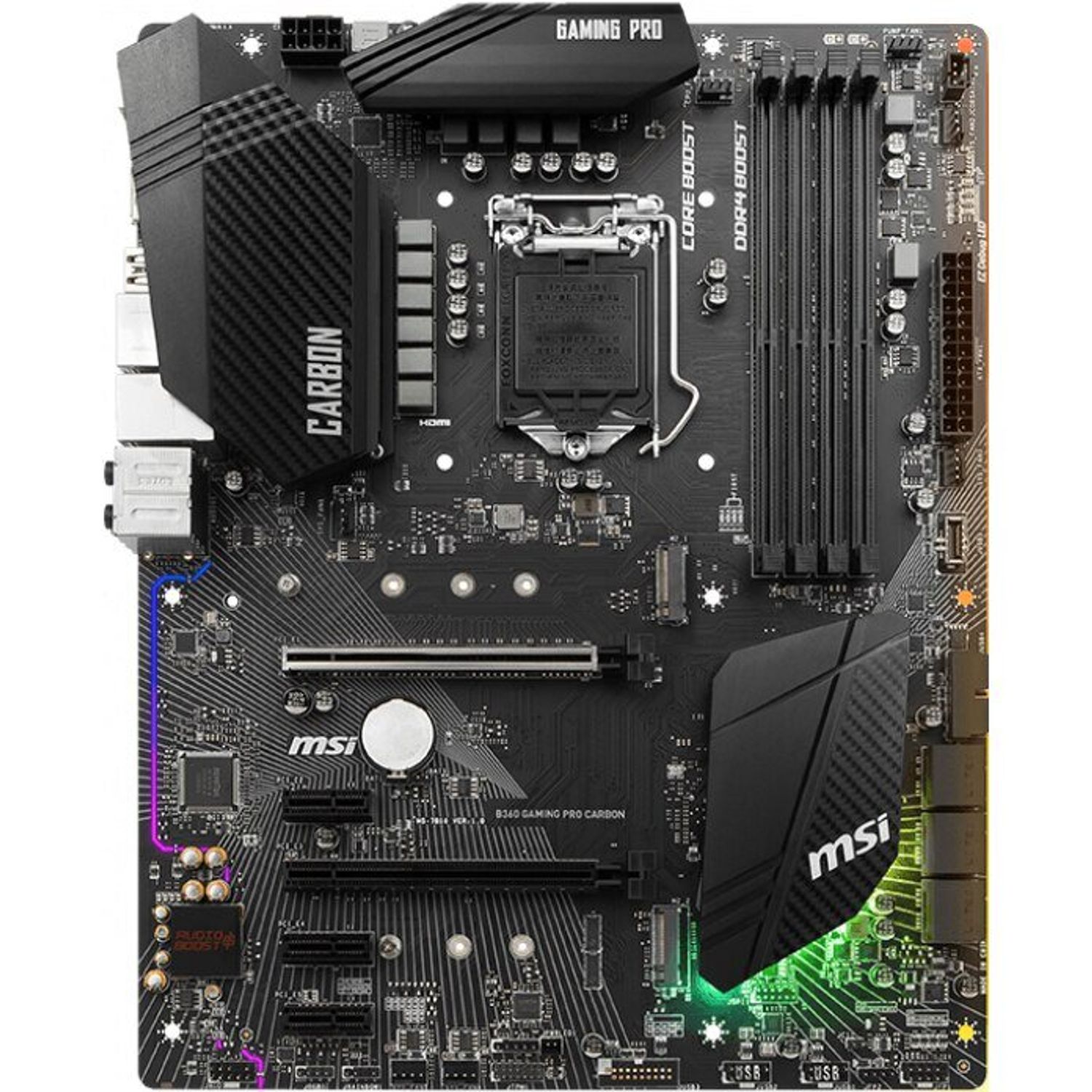 Placa de baza MSI B360 Gaming Pro Carbon, Socket 1151 (4719072559854) fotografia produsului