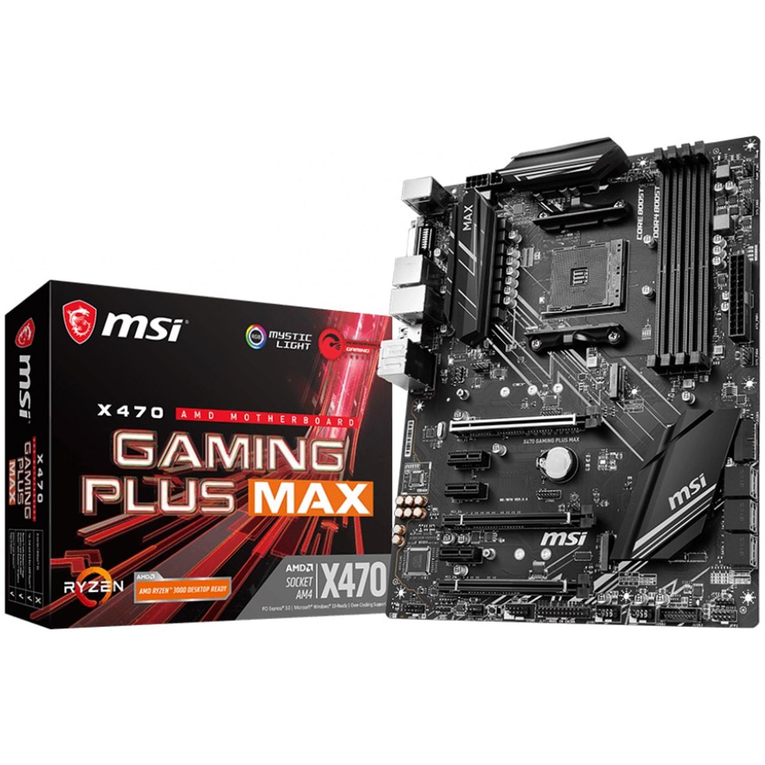 Placa de baza MSI X470 Gaming Plus Max, Socket AM4 (4719072667658) fotografia produsului View 3 L