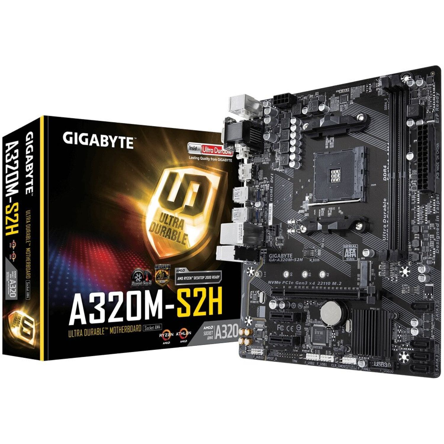 Placa de baza Gigabyte A320M-S2H, Socket AM4 (4719331802530) fotografia produsului