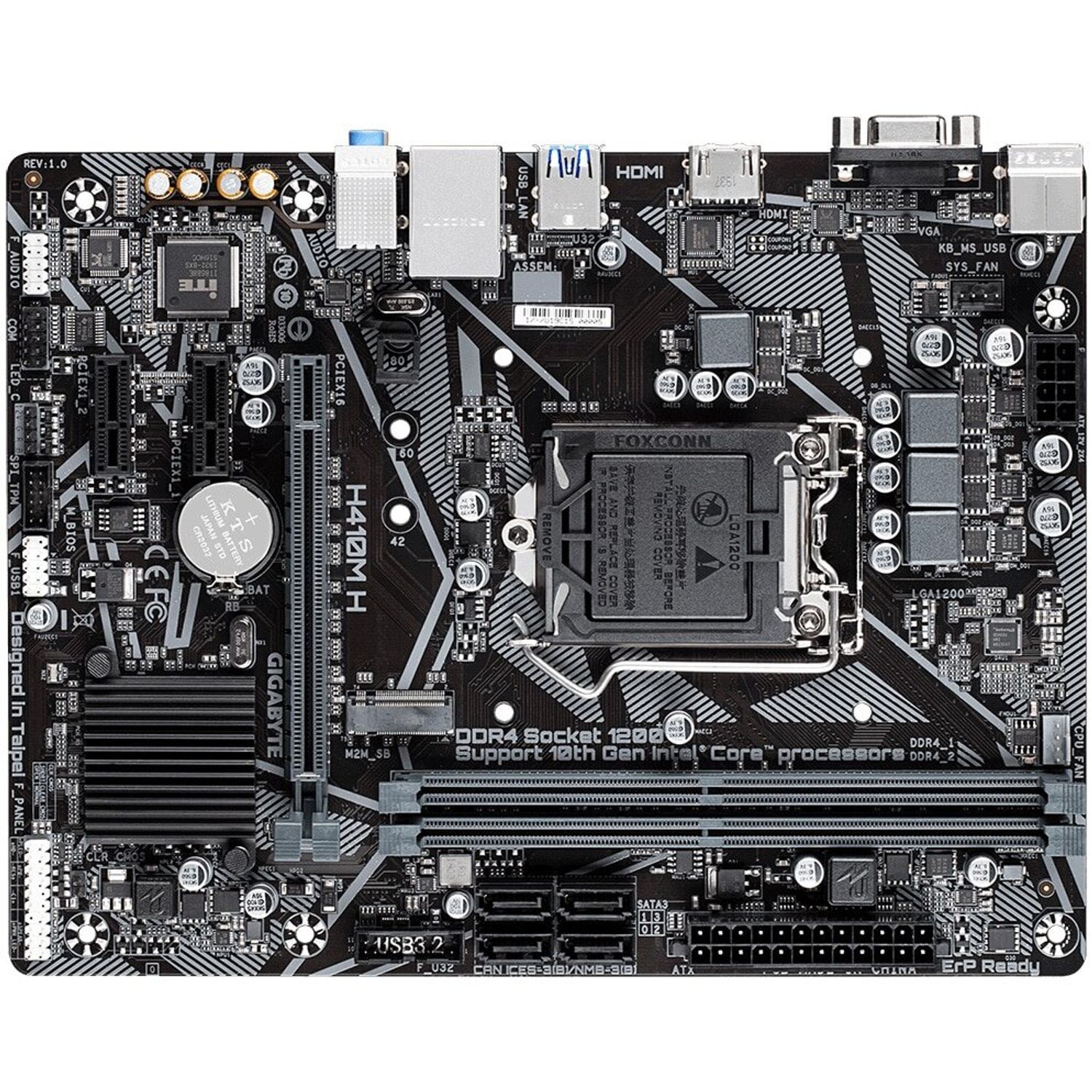 Placa de baza Gigabyte H410M H, Socket 1200 (4719331808884) fotografia produsului
