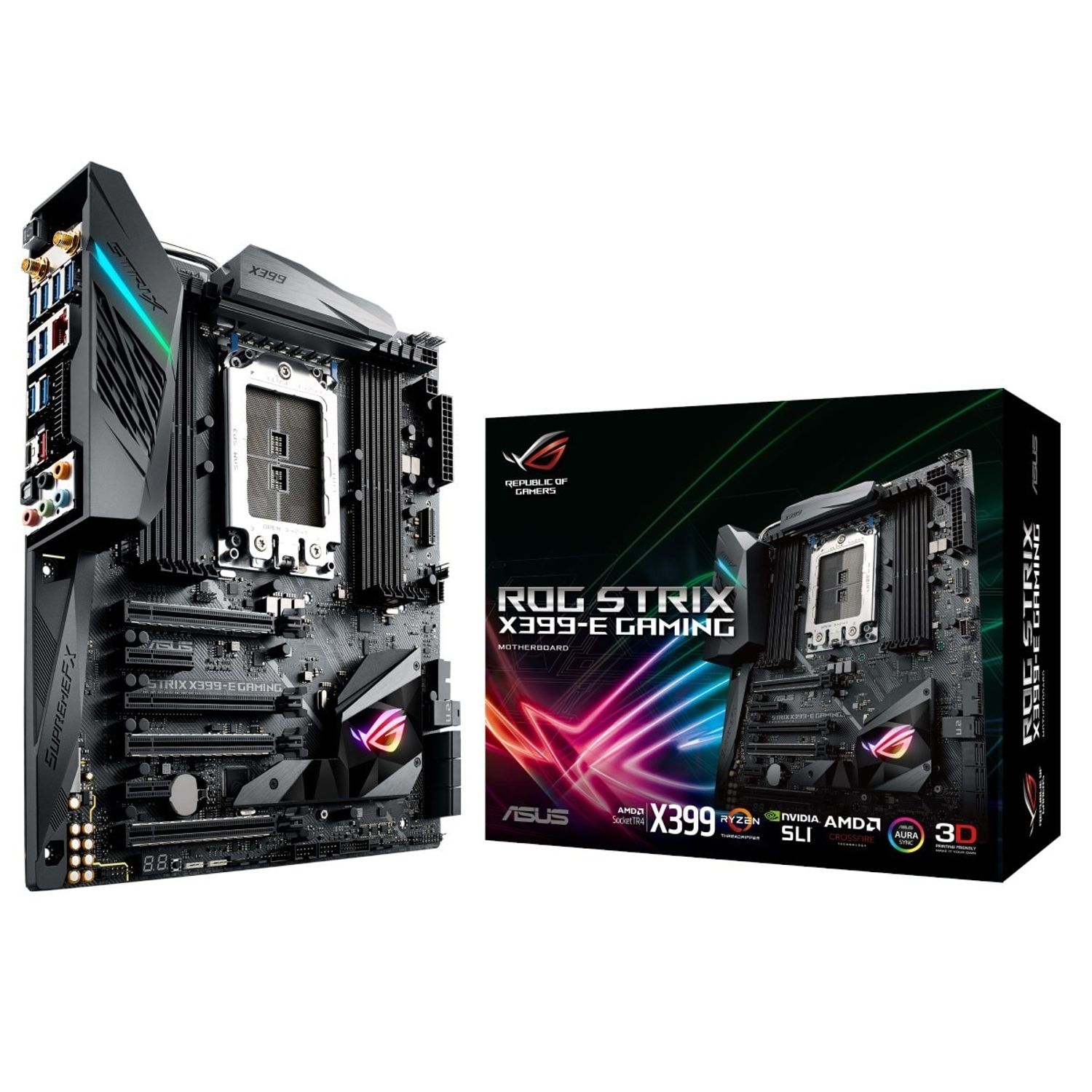 Placa de baza Asus ROG Strix X399 E Gaming, Socket TR4 (4712900843460) fotografia produsului View 2 L