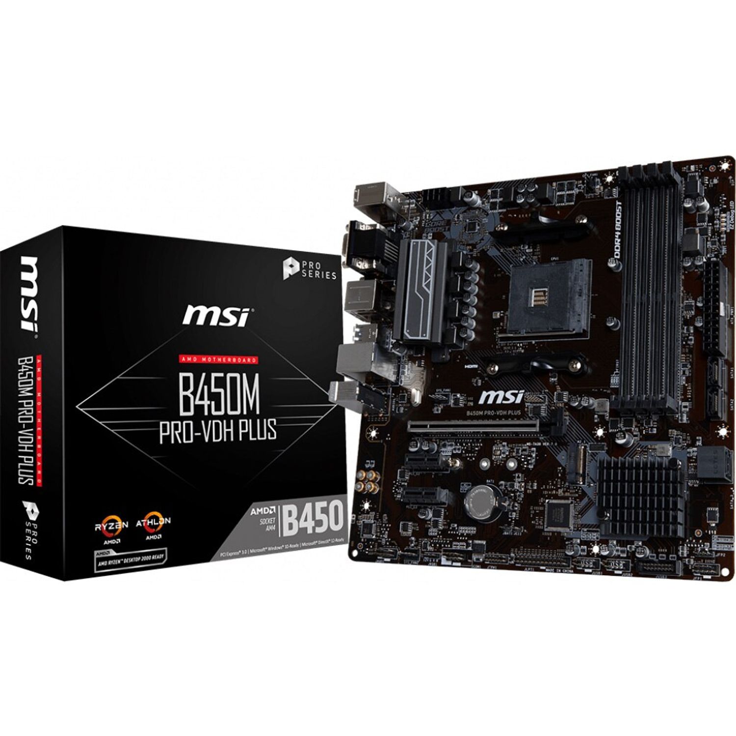 Placa de baza MSI B450M Pro-VDH Plus, Socket AM4 (4719072620189) fotografia produsului View 4 L
