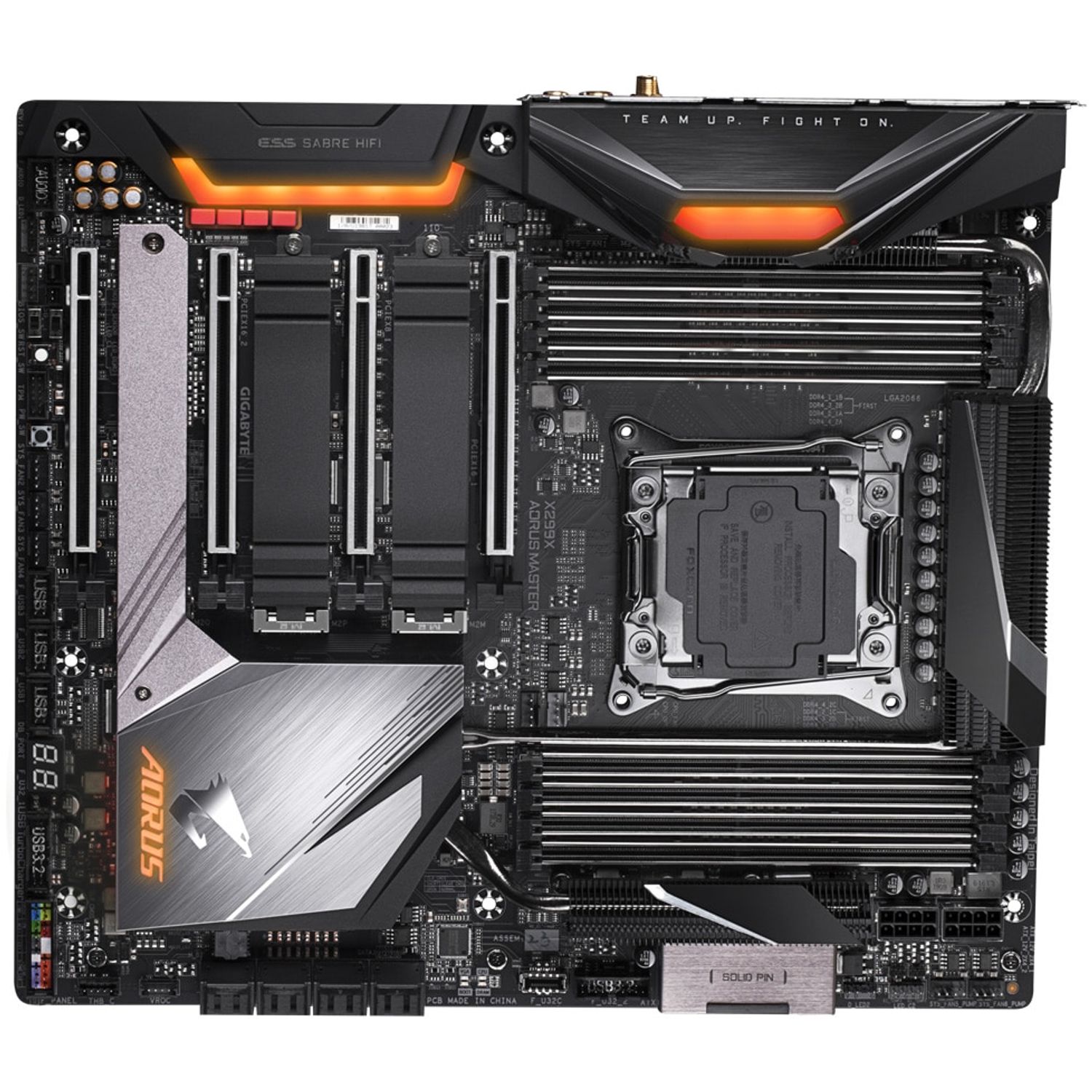 Placa de baza Gigabyte X299X Aorus Master, Socket 2066 (4719331806996) fotografia produsului View 2 L