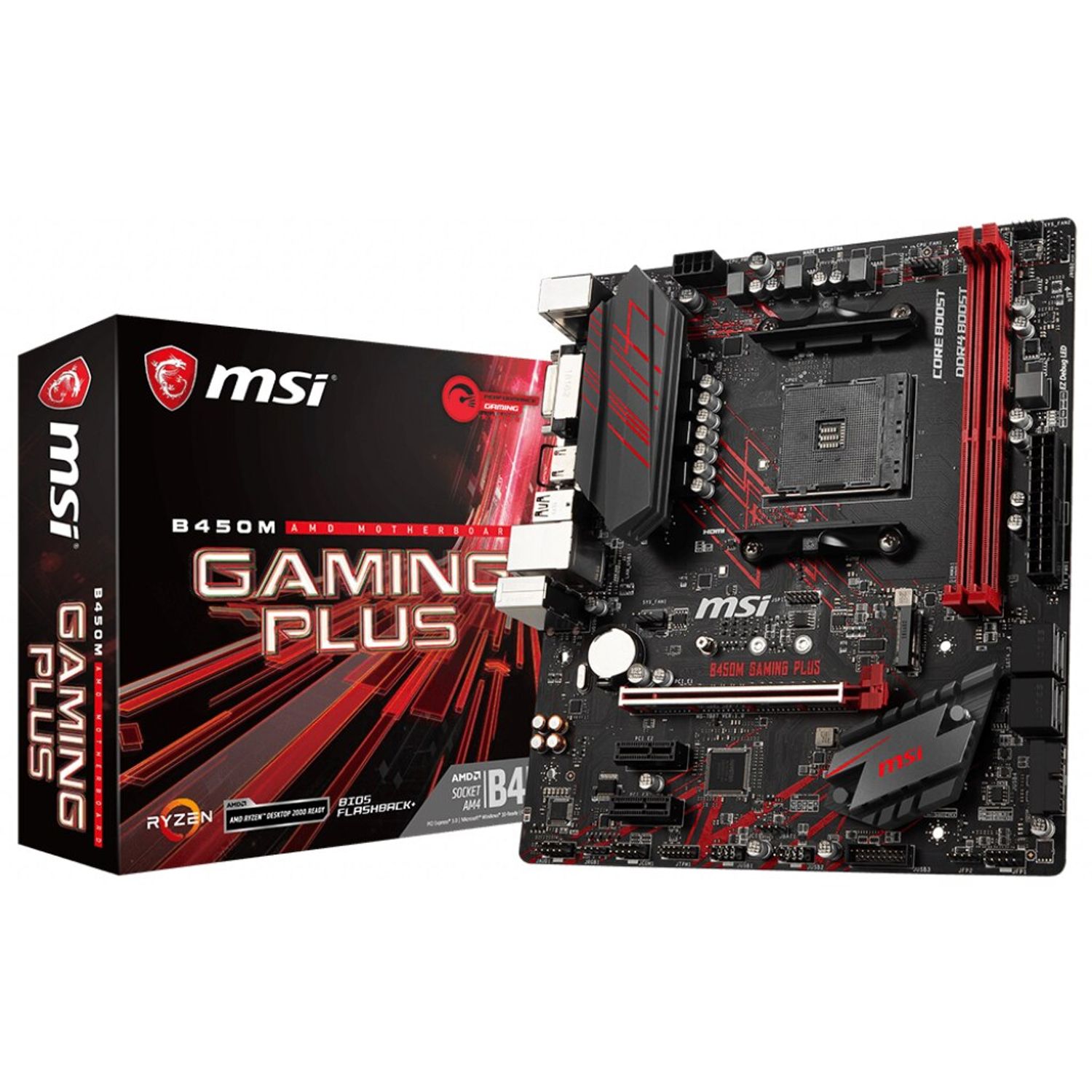 Placa de baza MSI B450M Gaming Plus, Socket AM4 (4719072587024) fotografia produsului View 4 L
