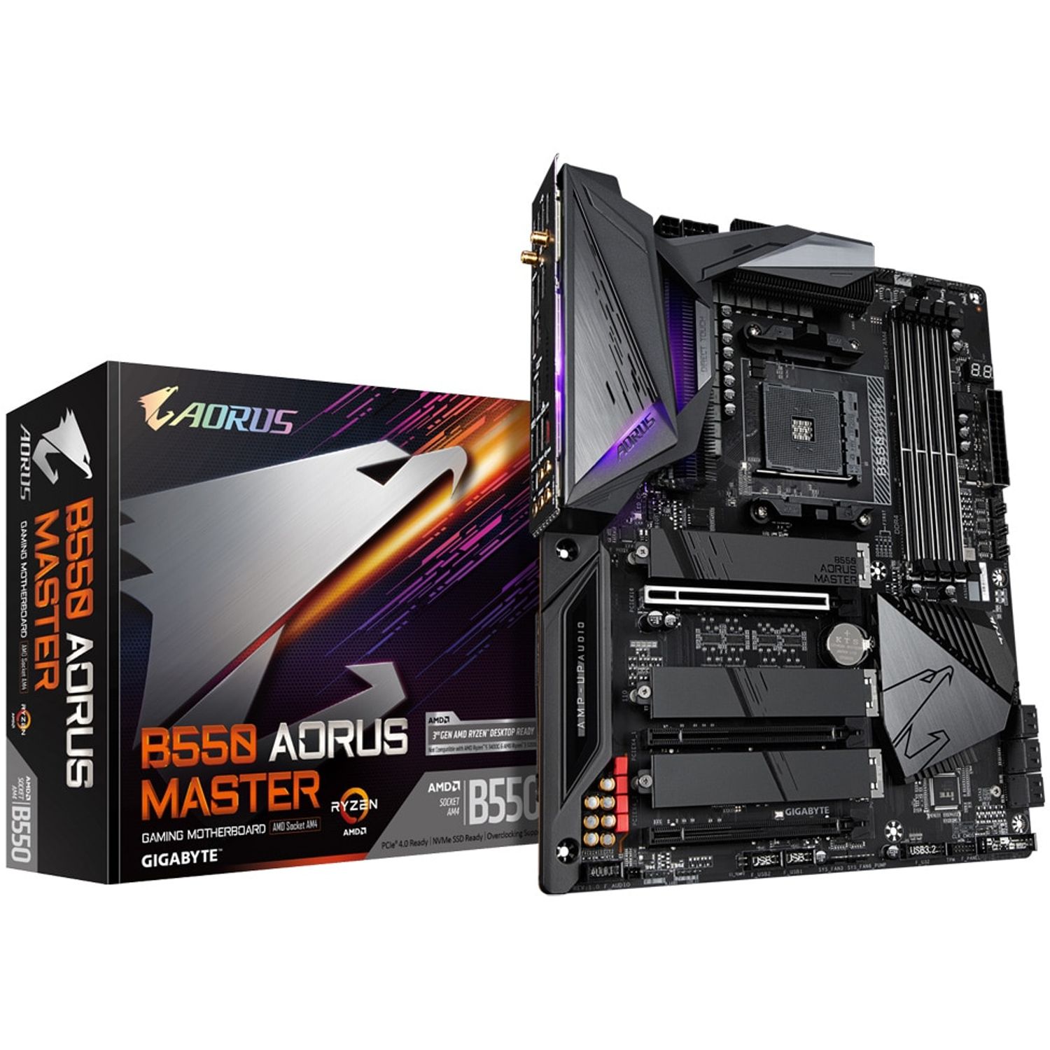 Placa de baza Gigabyte B550 Aorus Master, Socket AM4 (4719331809393) fotografia produsului View 3 L
