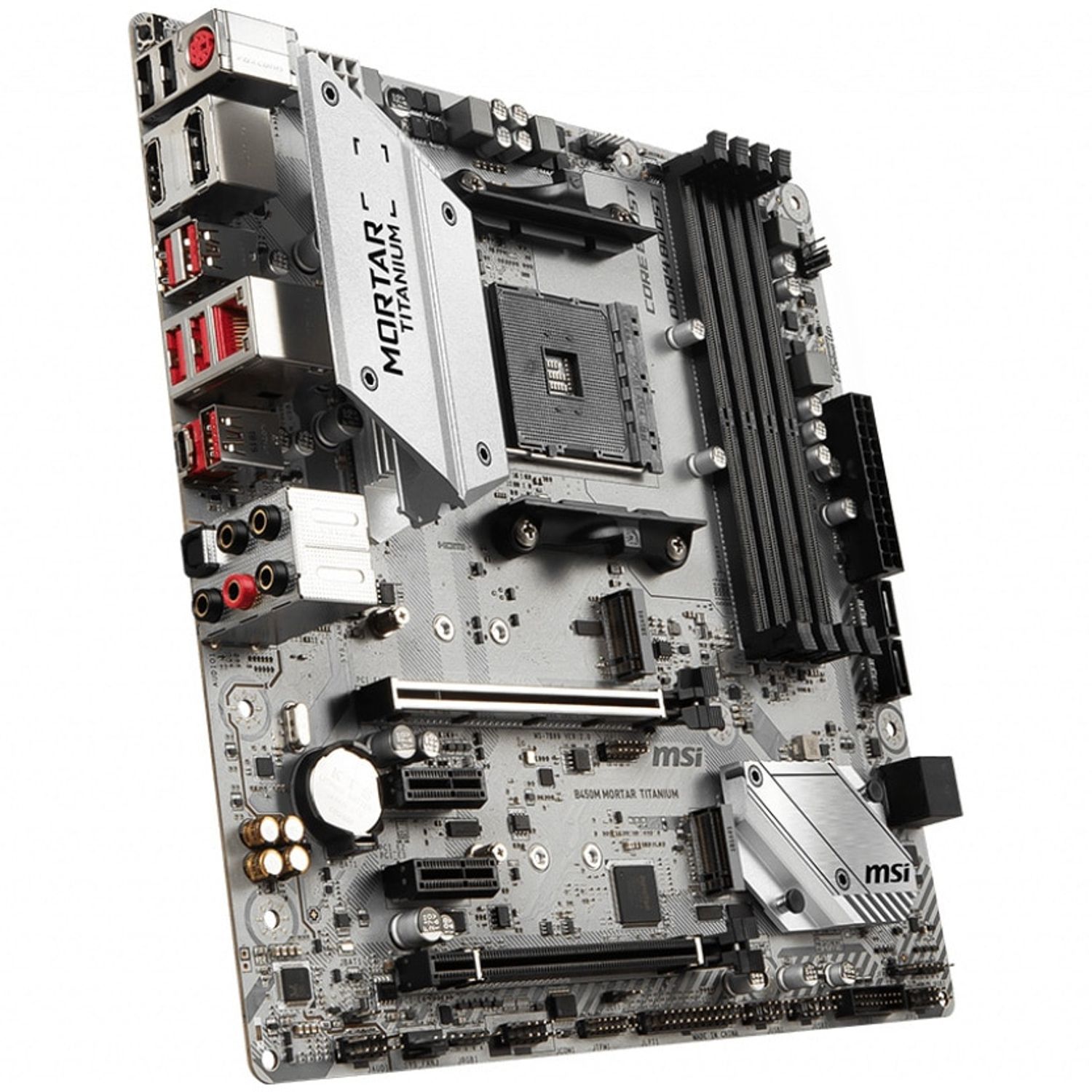 Placa de baza MSI B450M Mortar Titanium, Socket AM4 (4719072591434) fotografia produsului View 2 L