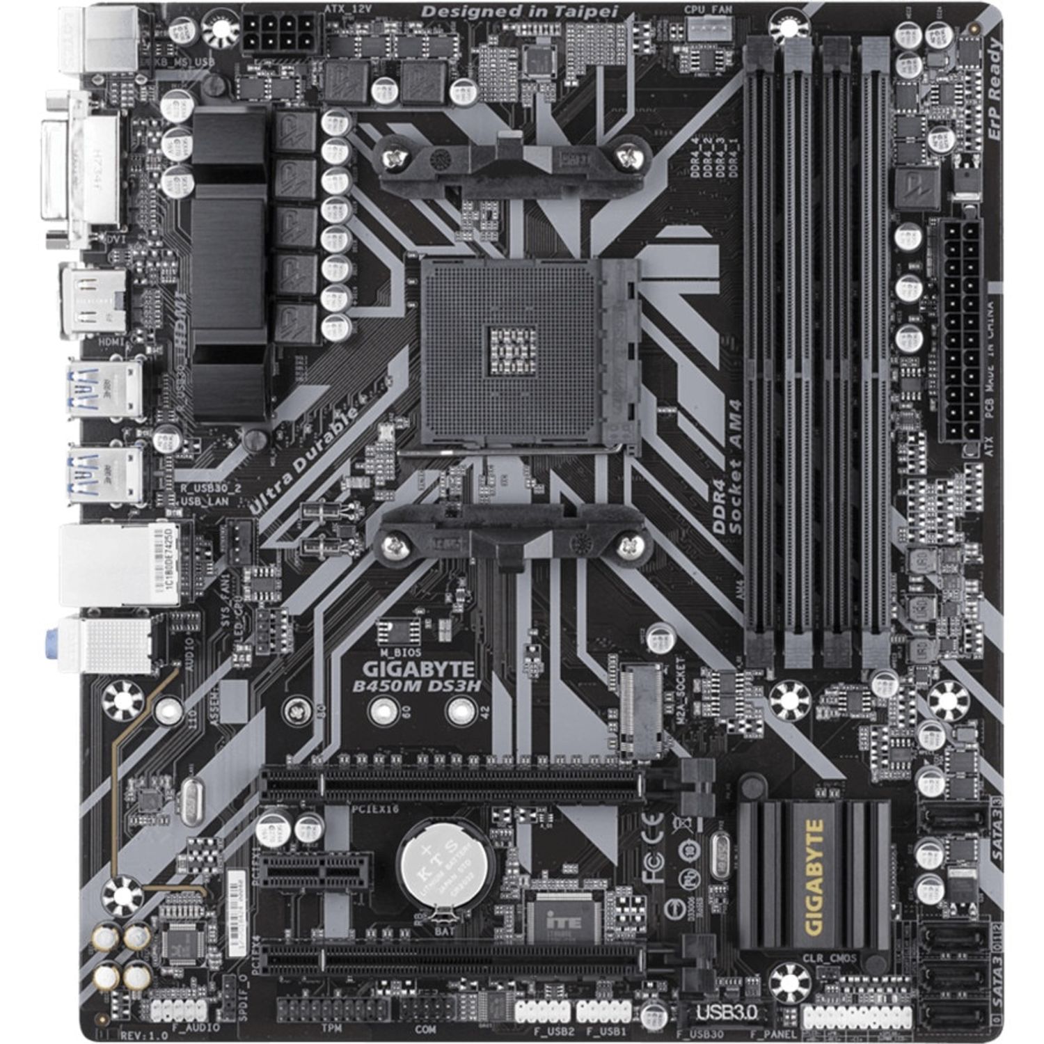 Placa de baza Gigabyte B450M DS3H, Socket AM4 (4719331810719) fotografia produsului View 3 L