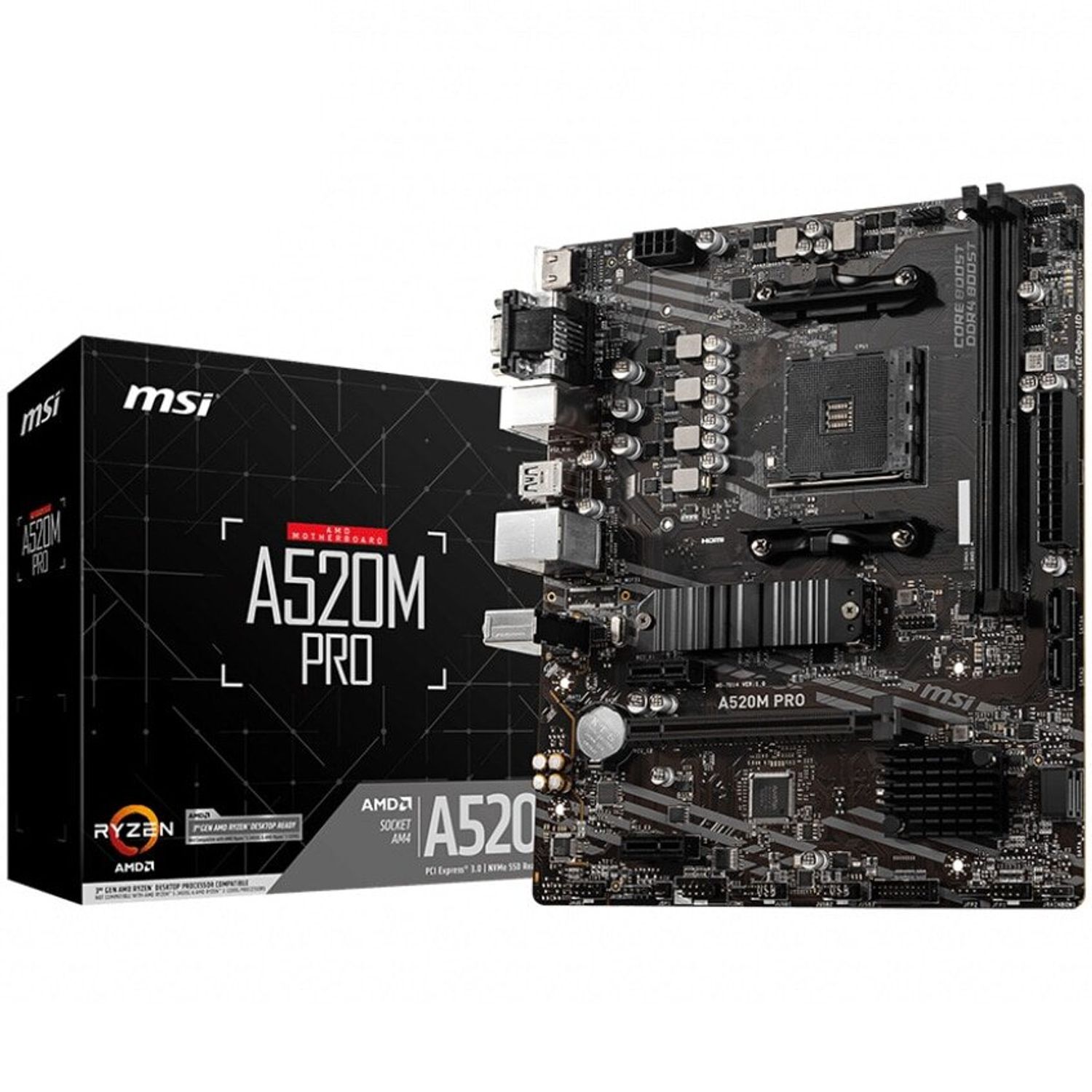 Placa de baza MSI A520M Pro, Socket AM4 (4719072755492) fotografia produsului