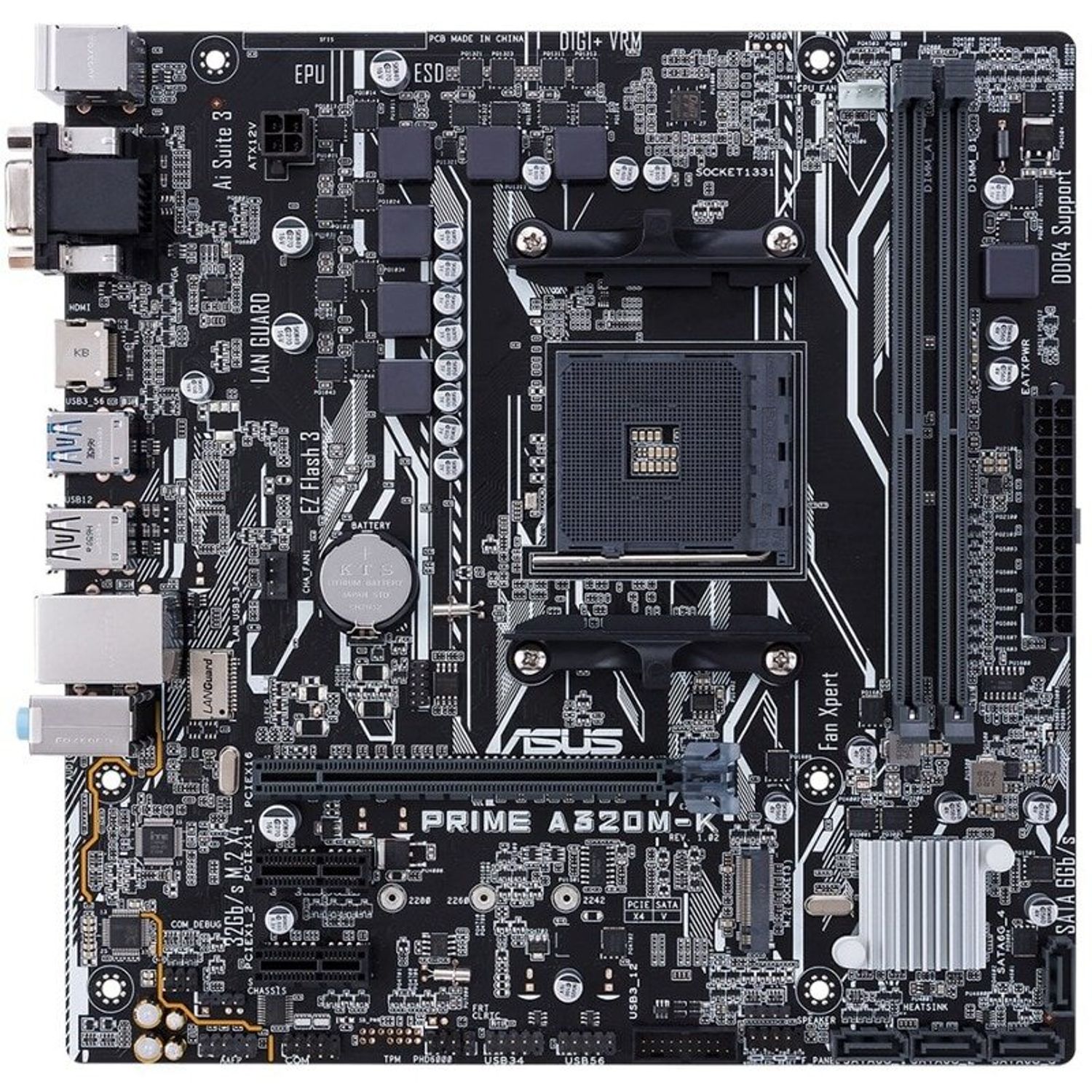 Placa de baza Asus Prime A320M-K, Socket AM4 (4712900672060) fotografia produsului