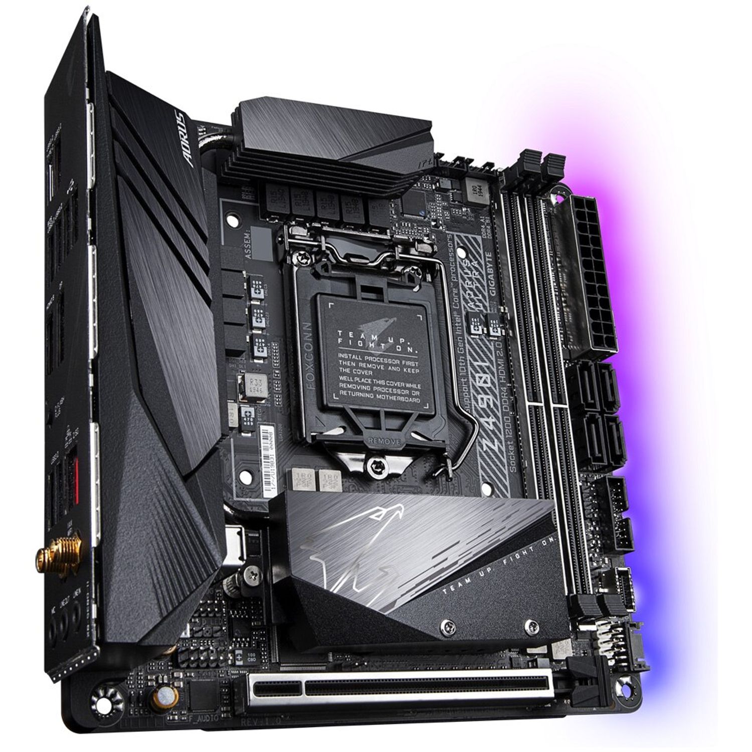 Placa de baza Gigabyte Z490I Aorus ULTRA, Socket 1200 (4719331808495) fotografia produsului View 2 L